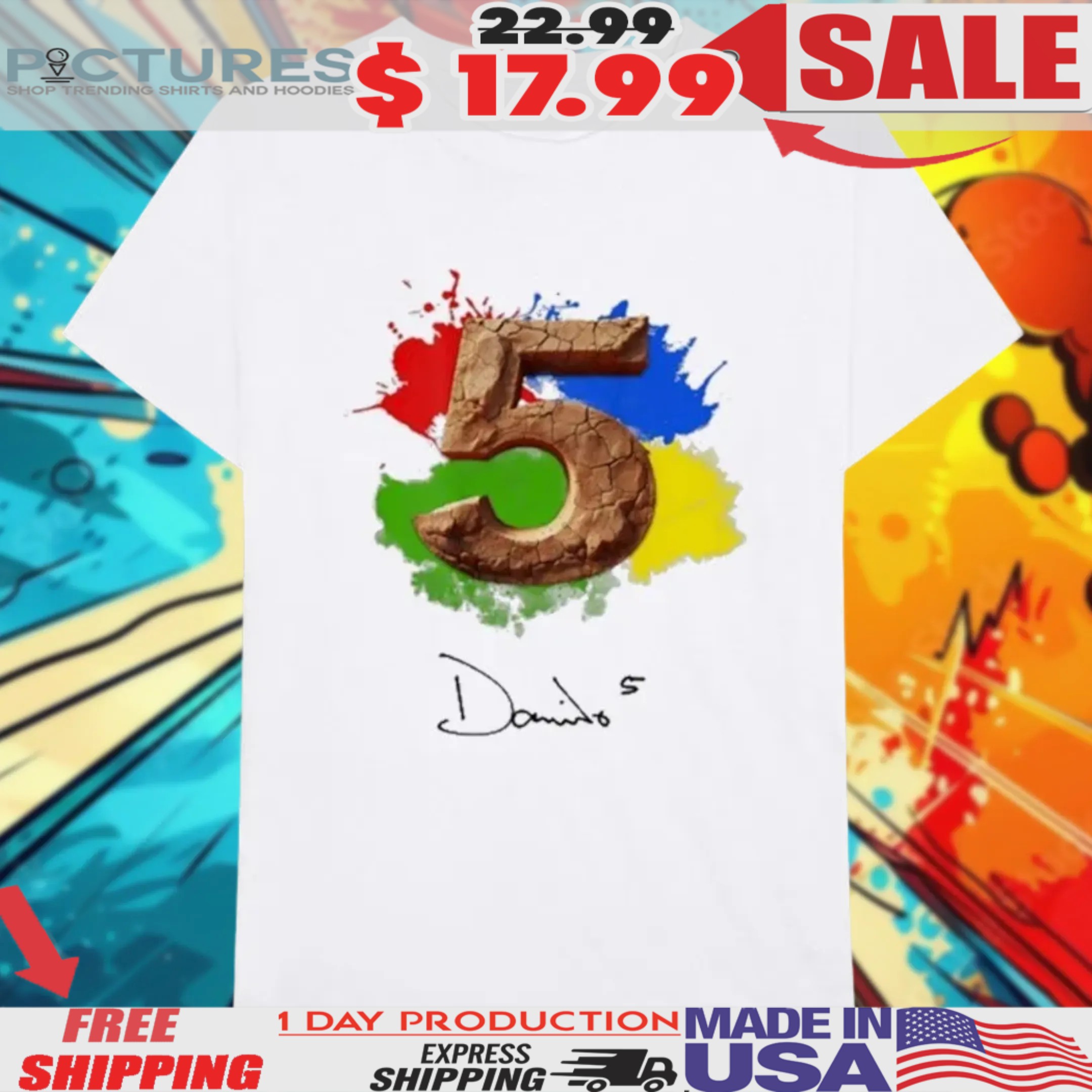 Davido 5Ive Palm Imprint Shirt
