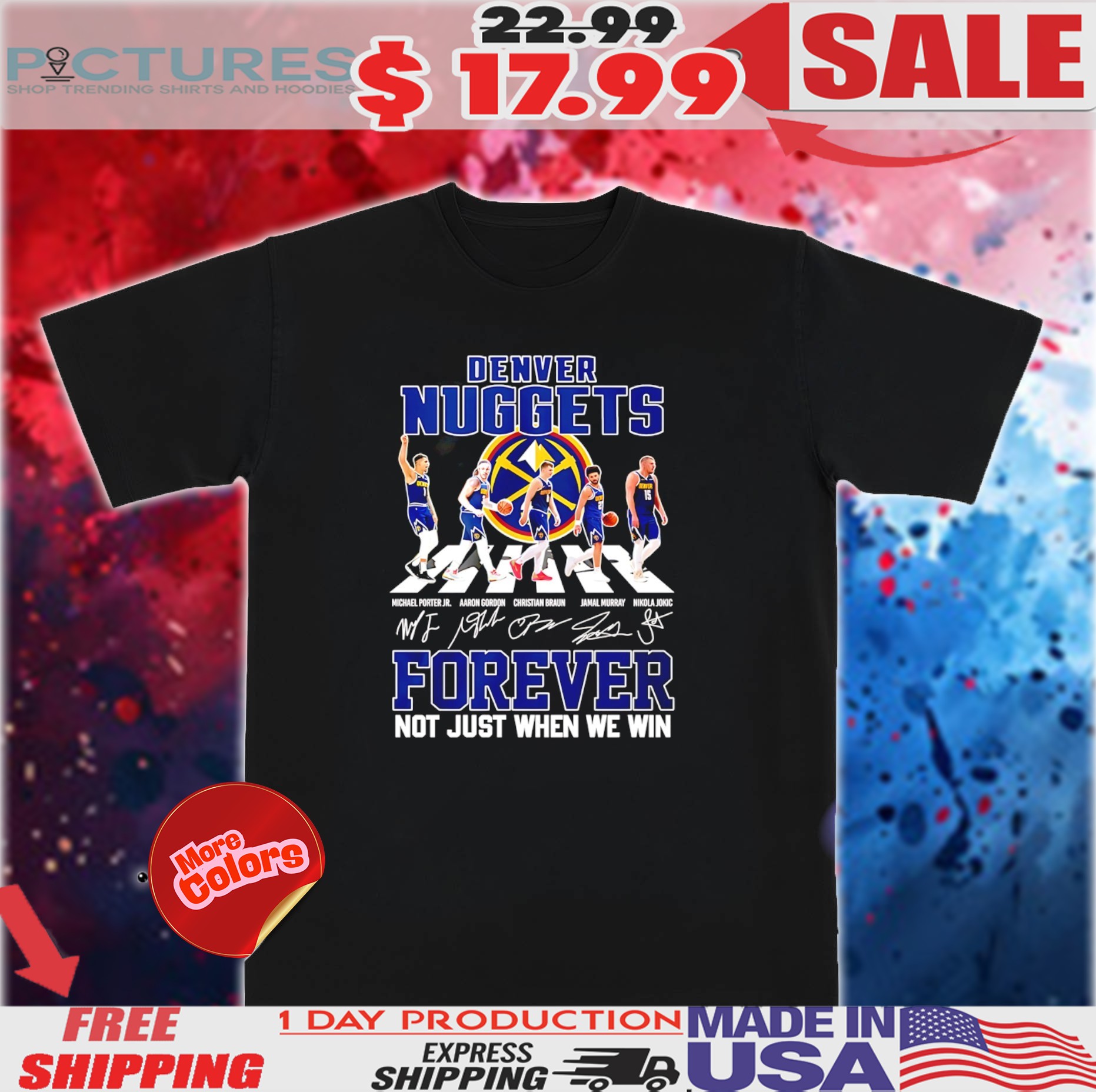 Denver Nuggets forever not just when we win abbey road shirt Denver Nuggets forever not just when we win abbey road shirt