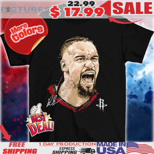 Dillon Brooks Houston Rockets Mlb Basketball Player Portrait Signature Shirt
