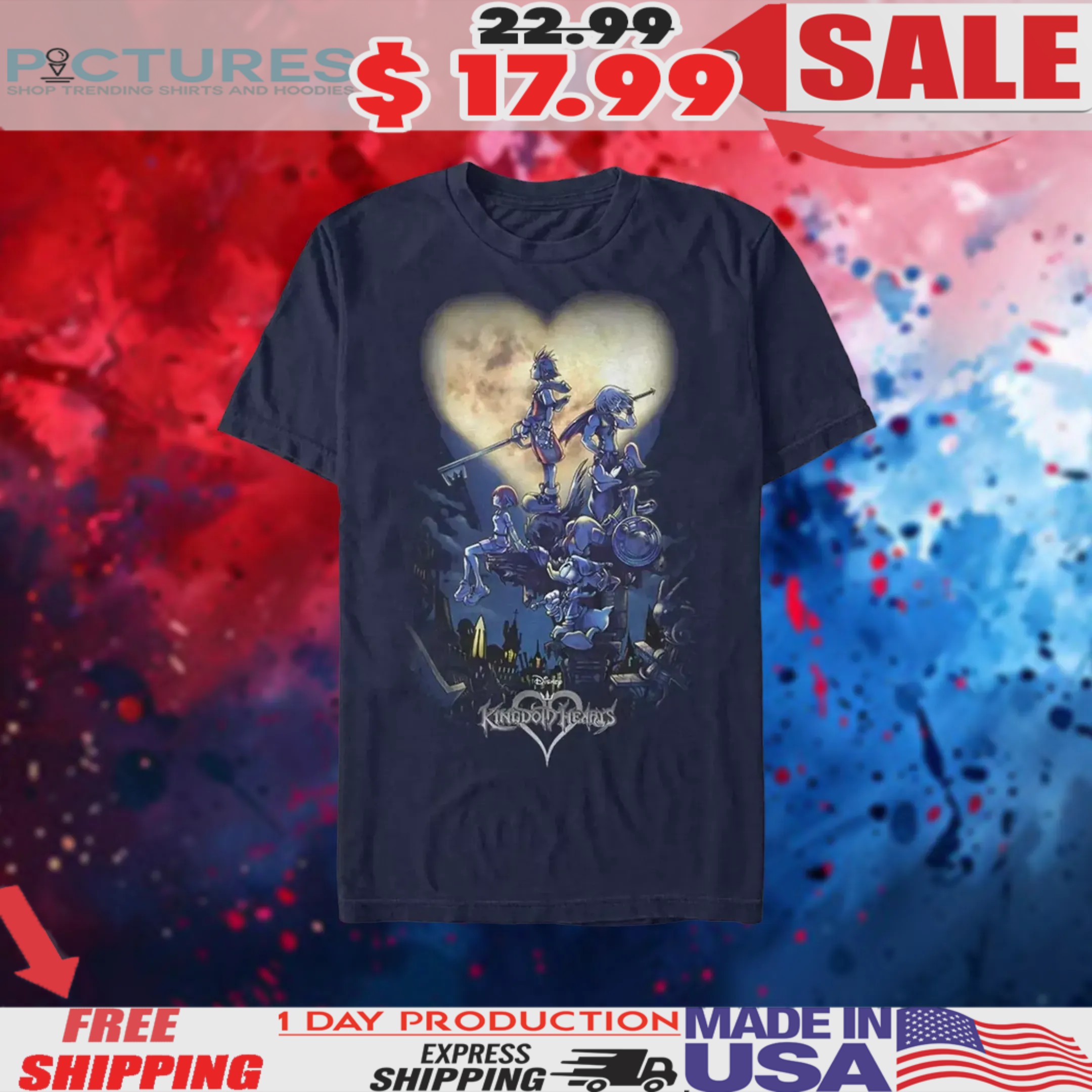 Disney Kingdom Hearts Poster Logo Shirt