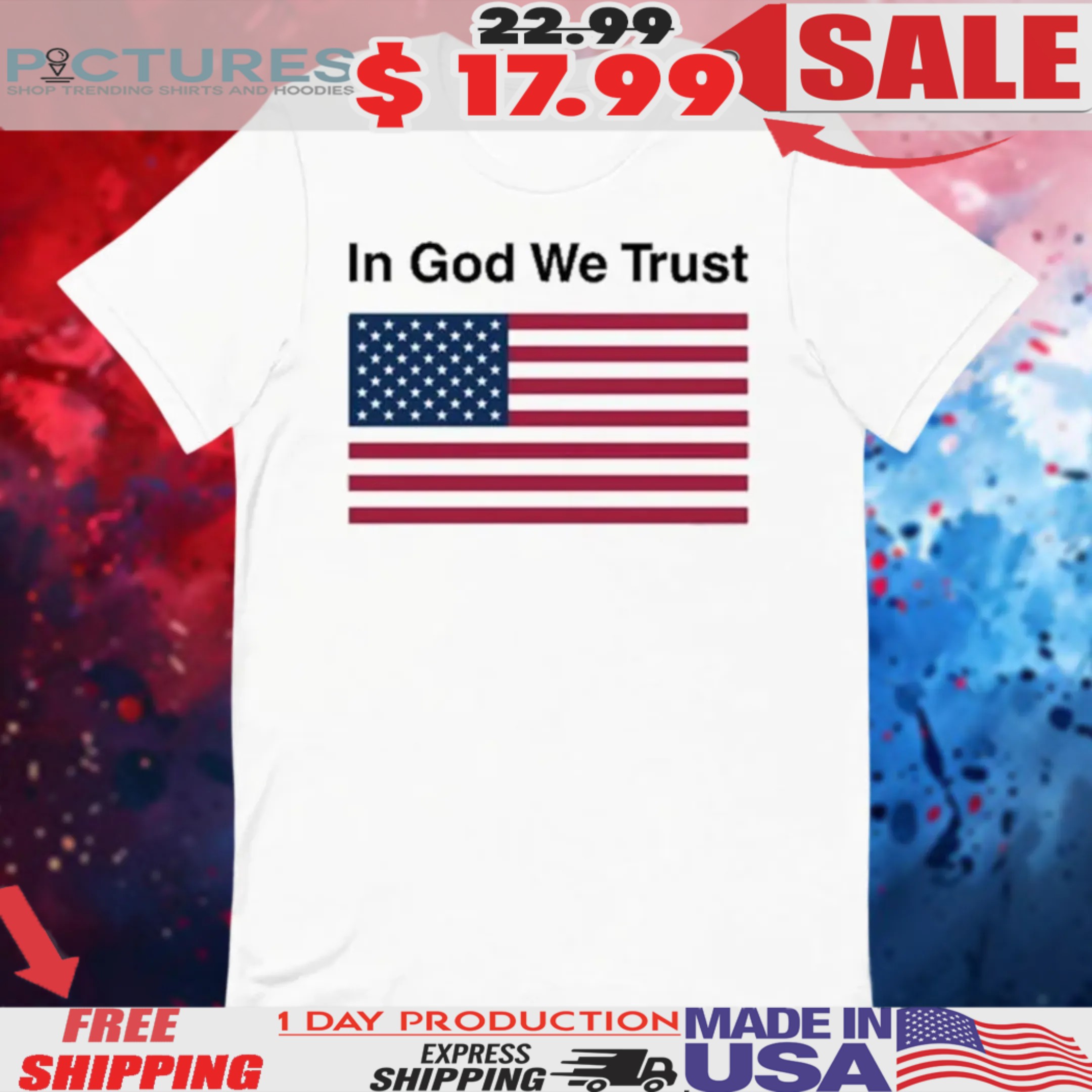Eric Adams Wearing In God We Trust American Flag Shirt