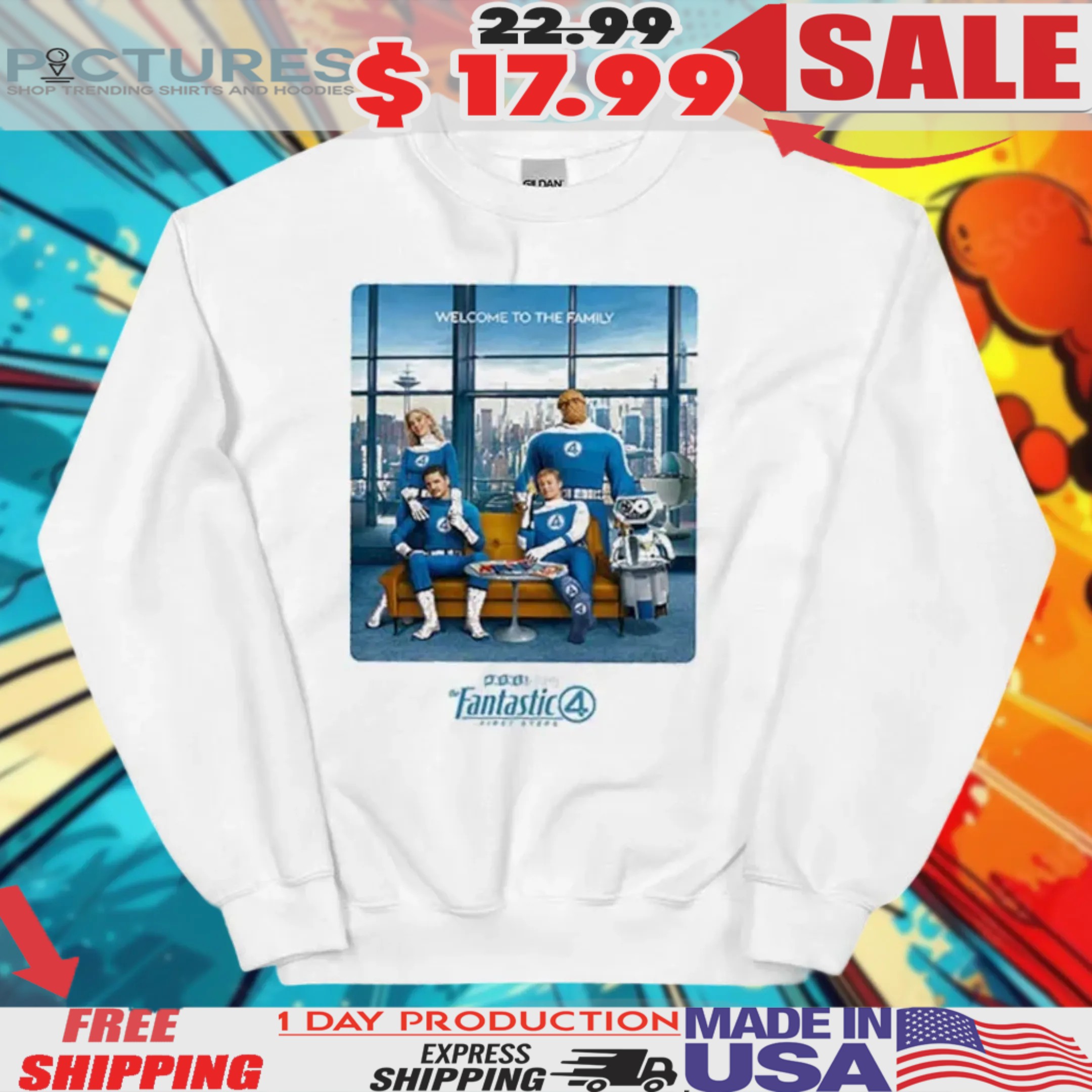 Fantastic 4 First Steps Marvel Studios Welcome To The Family Released July 25 2025 Shirt