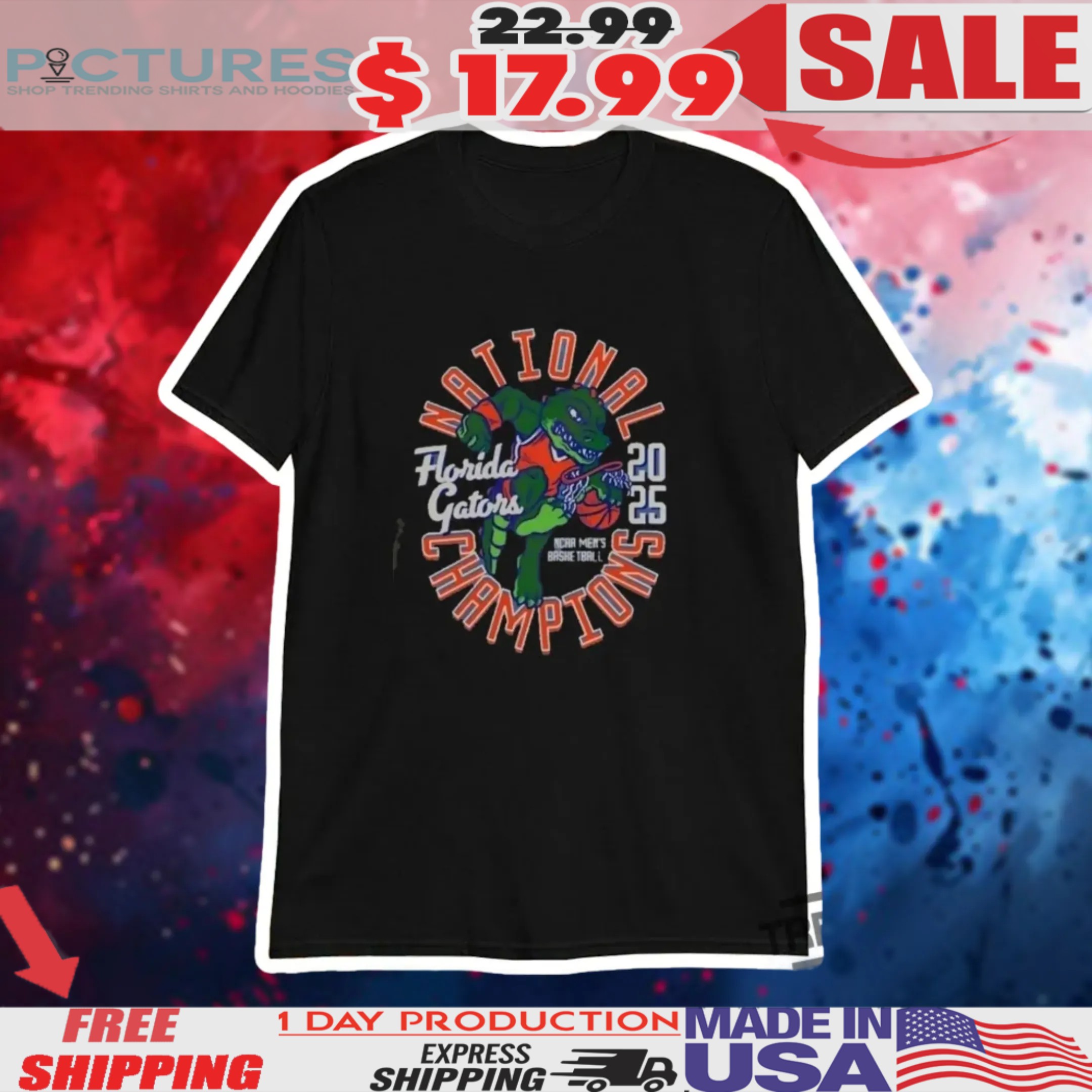 Florida Gators 2025 NCAA Men's Basketball National Champions Mascot Shirt