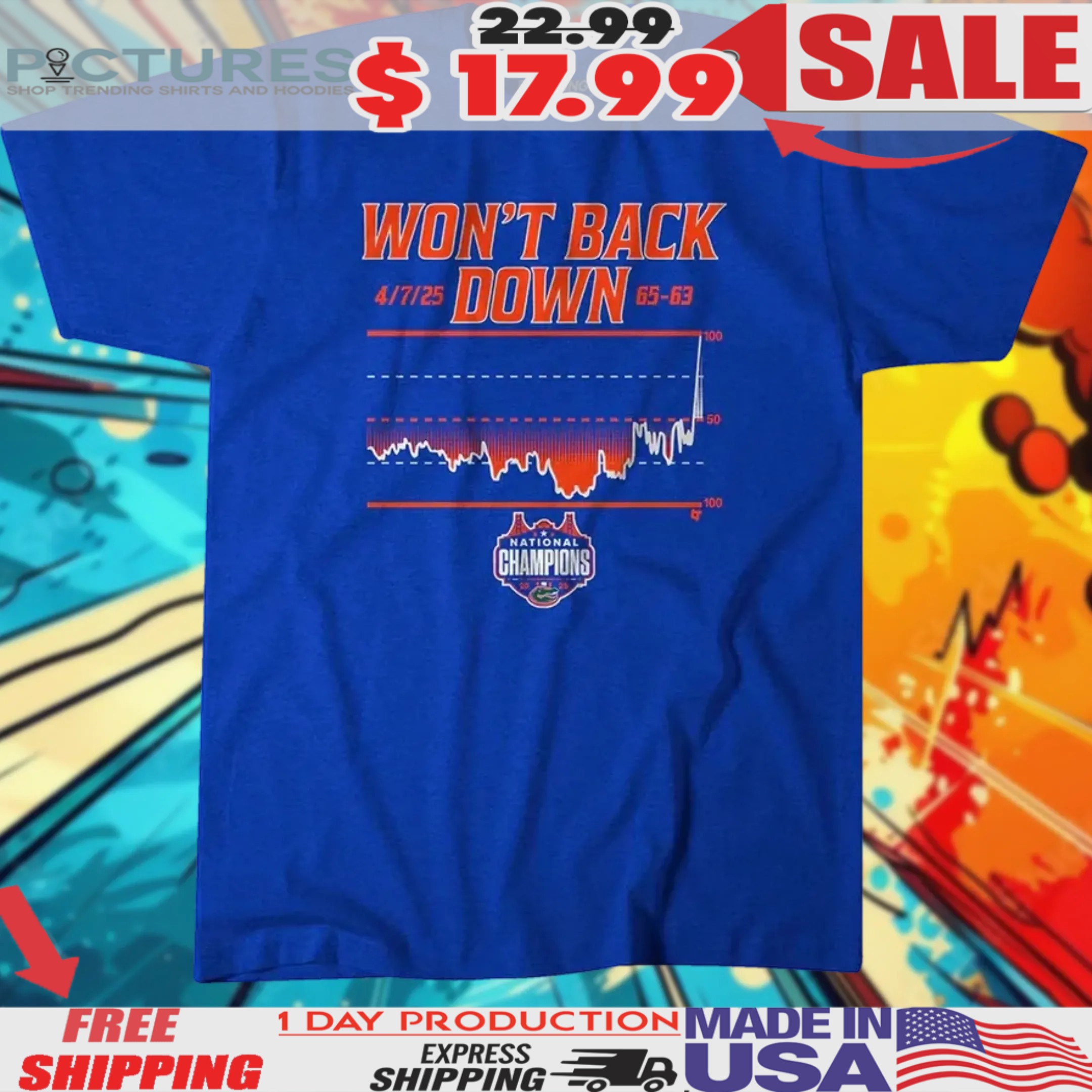 Florida Gators Basketball Won't Back Down National Champions Shirt