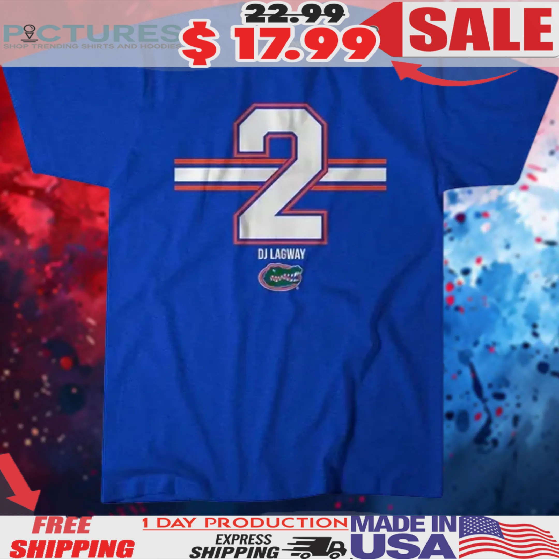 Florida Gators Football Dj Lagway 2 Stripe Shirt
