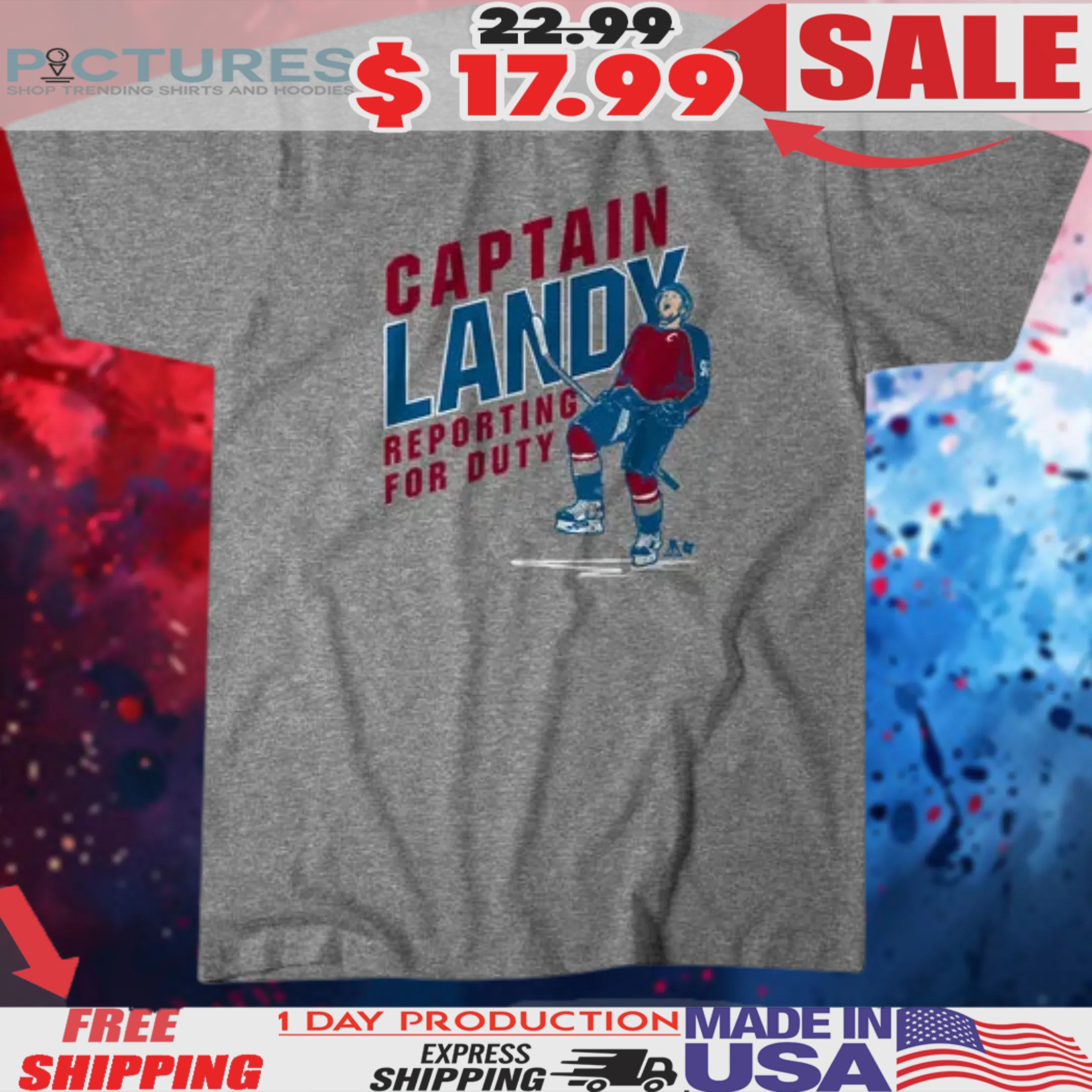 Gabriel Landeskog Captain Landy Reporting For Duty Shirt