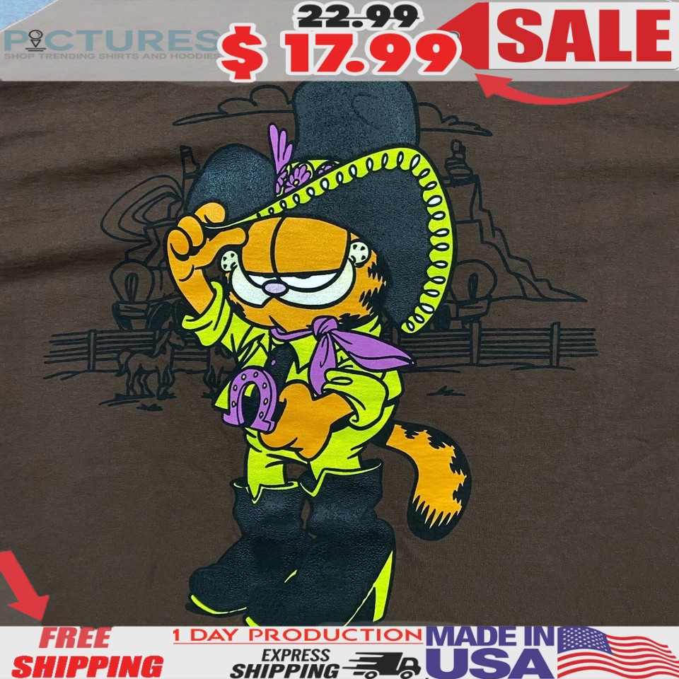 Garfield Cat Rodeo Country Cowboy Cartoon Nickelodeon Shirt