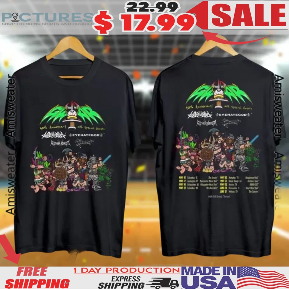 Gwar 40th Anniversary With Special Guests Tour 2025 Festival With Arch Enemy Eyehategod Shirt