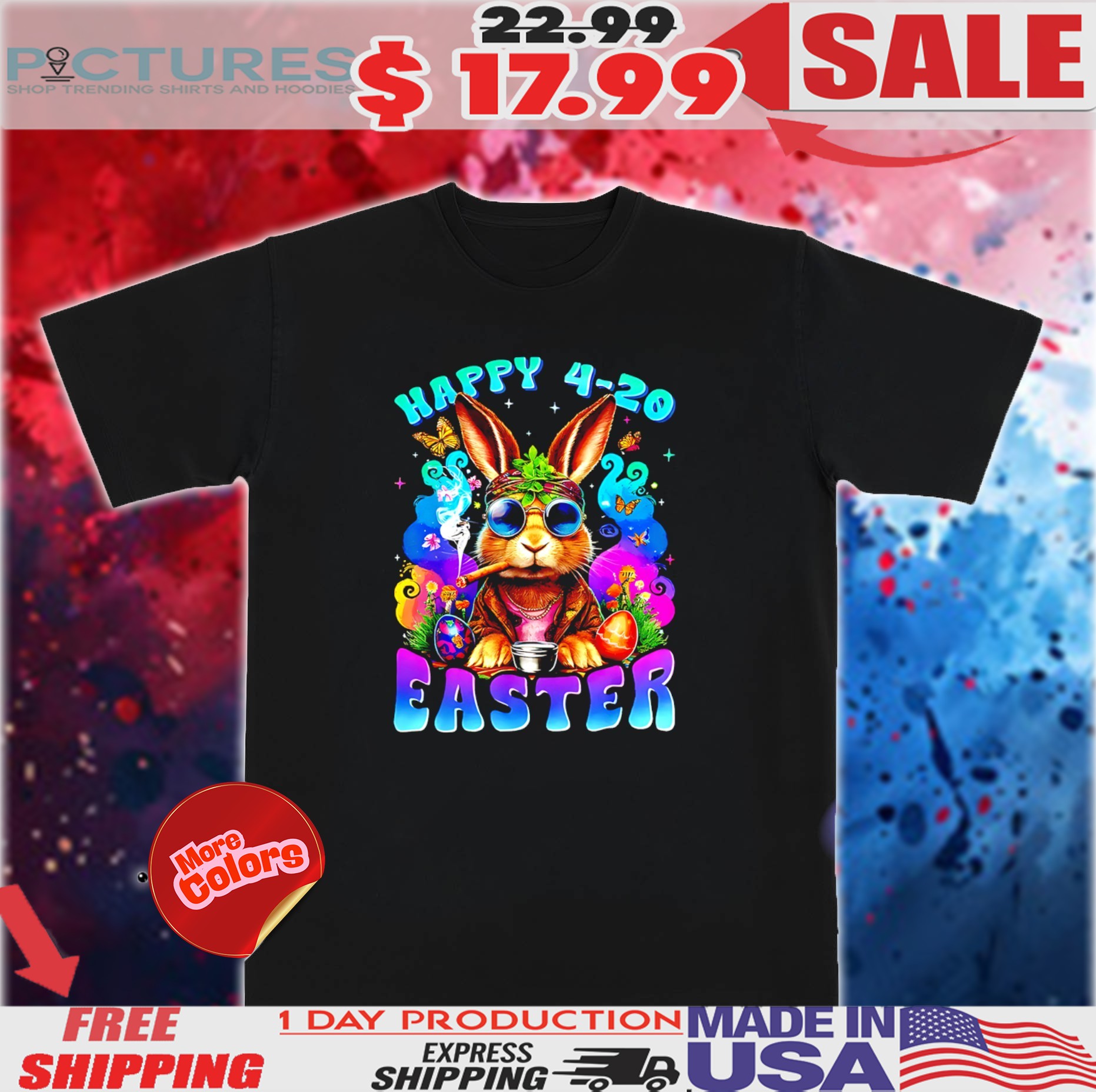 Happy 420 Easter Bunny Smoking Easter Shirt