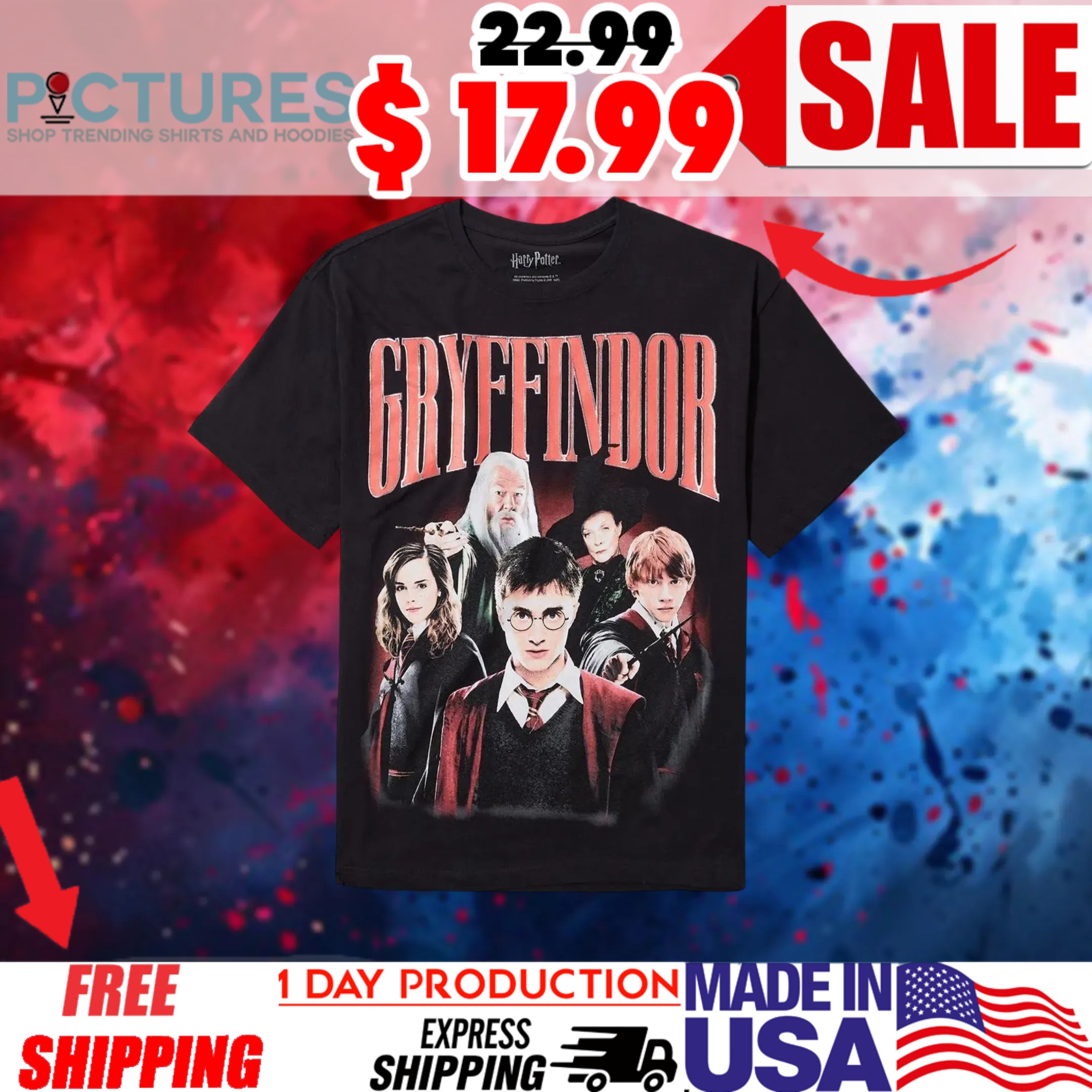 Harry Potter Gryffindor vintage bootleg style Shirt