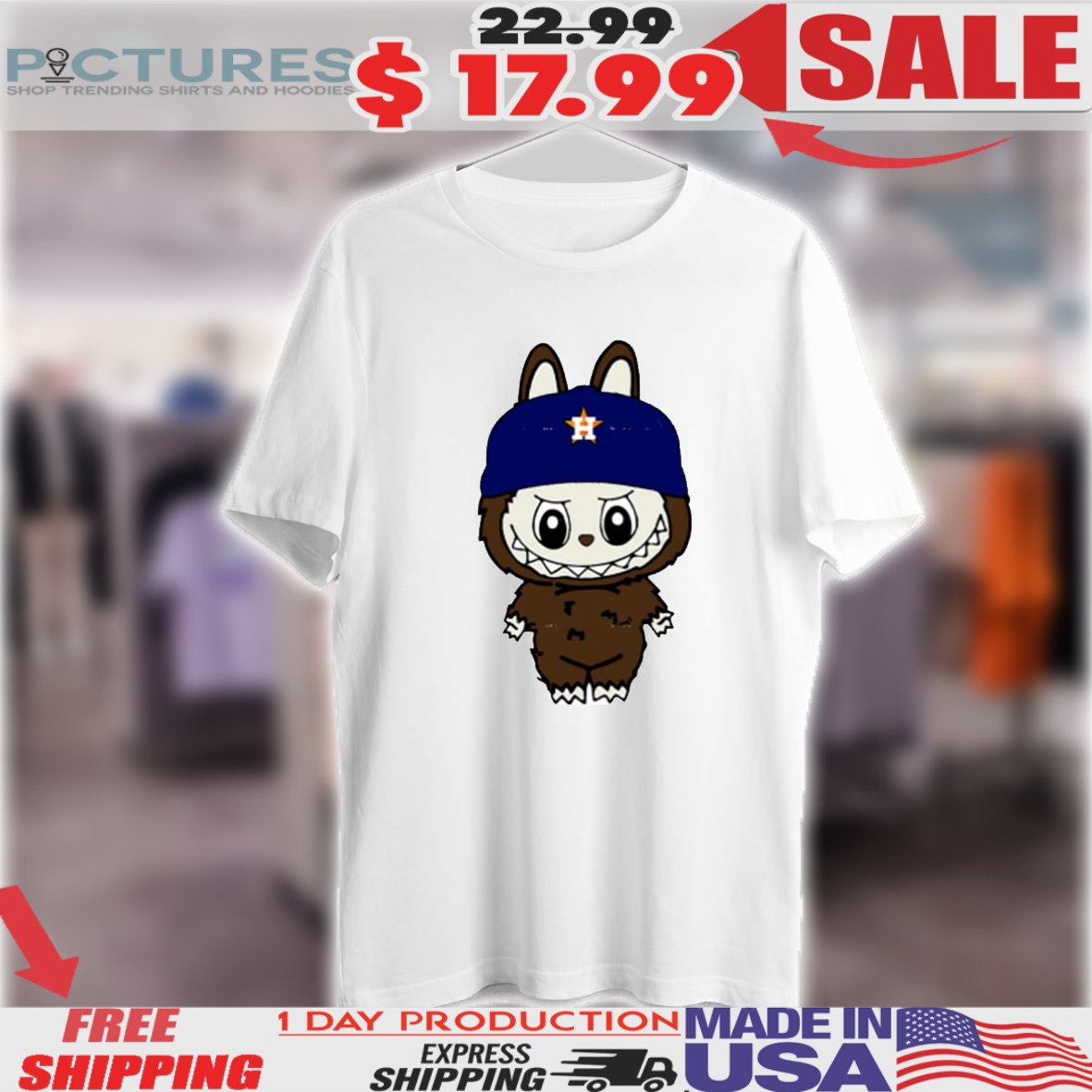 Houston Astros Labubu Mlb Baseball Shirt