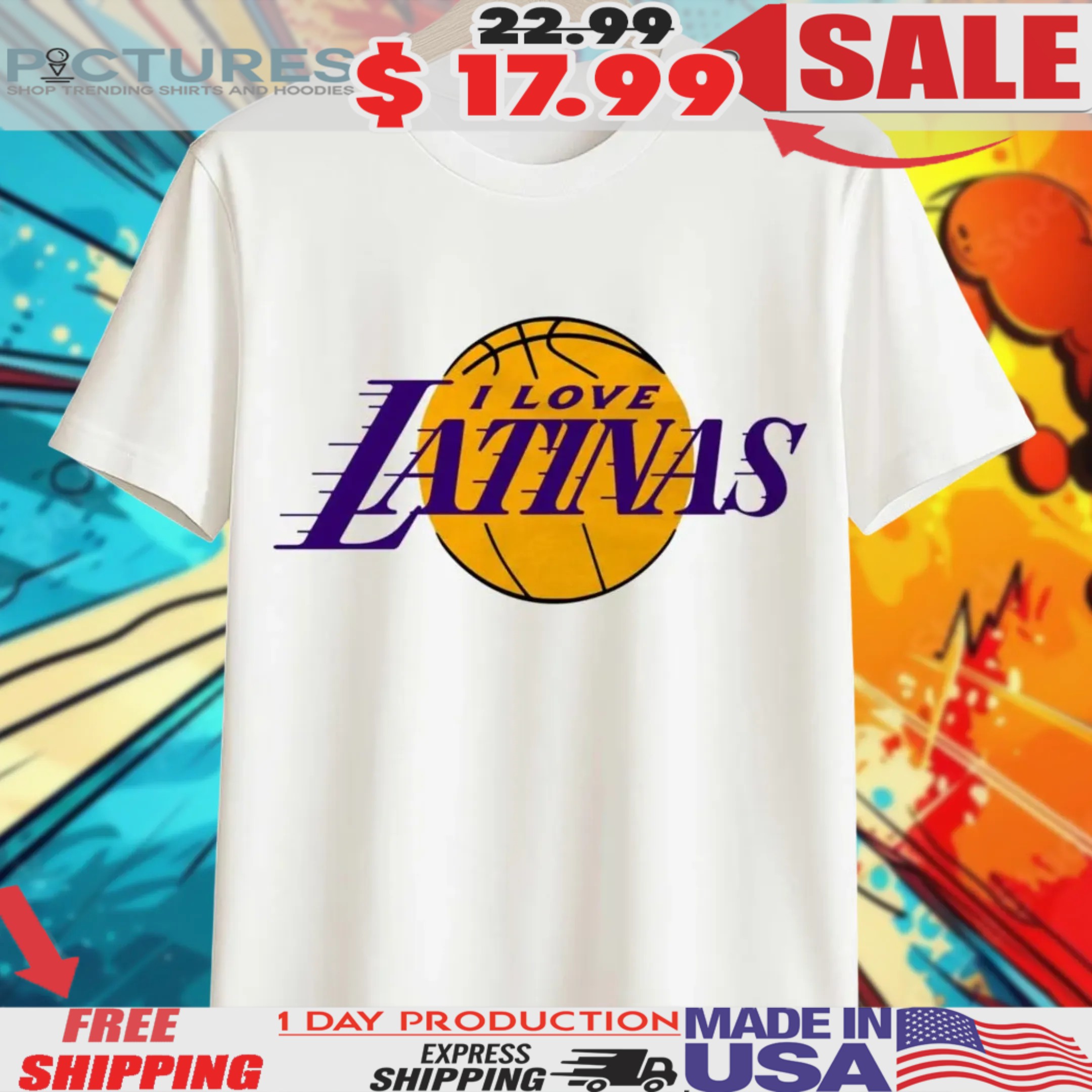 I love Latinas Los Angeles Lakers Basketball Shirt