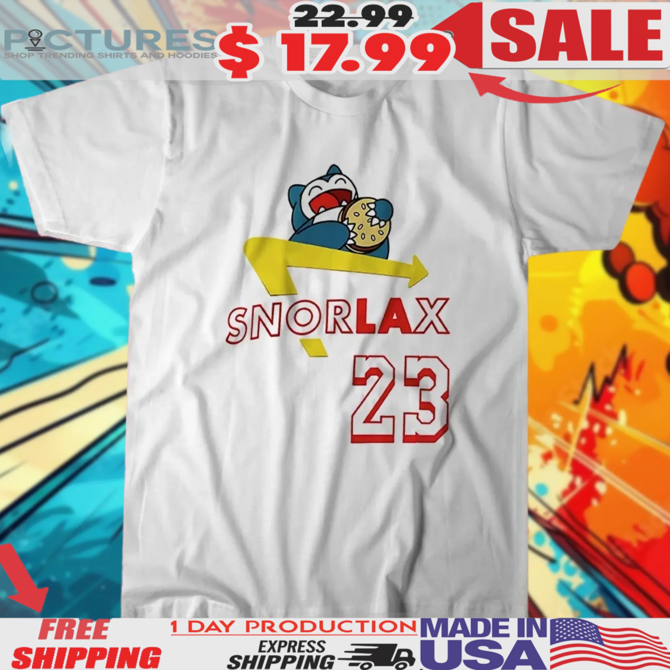 In-N-Out Burger x Los Angeles x Snorlax 23 Shirt