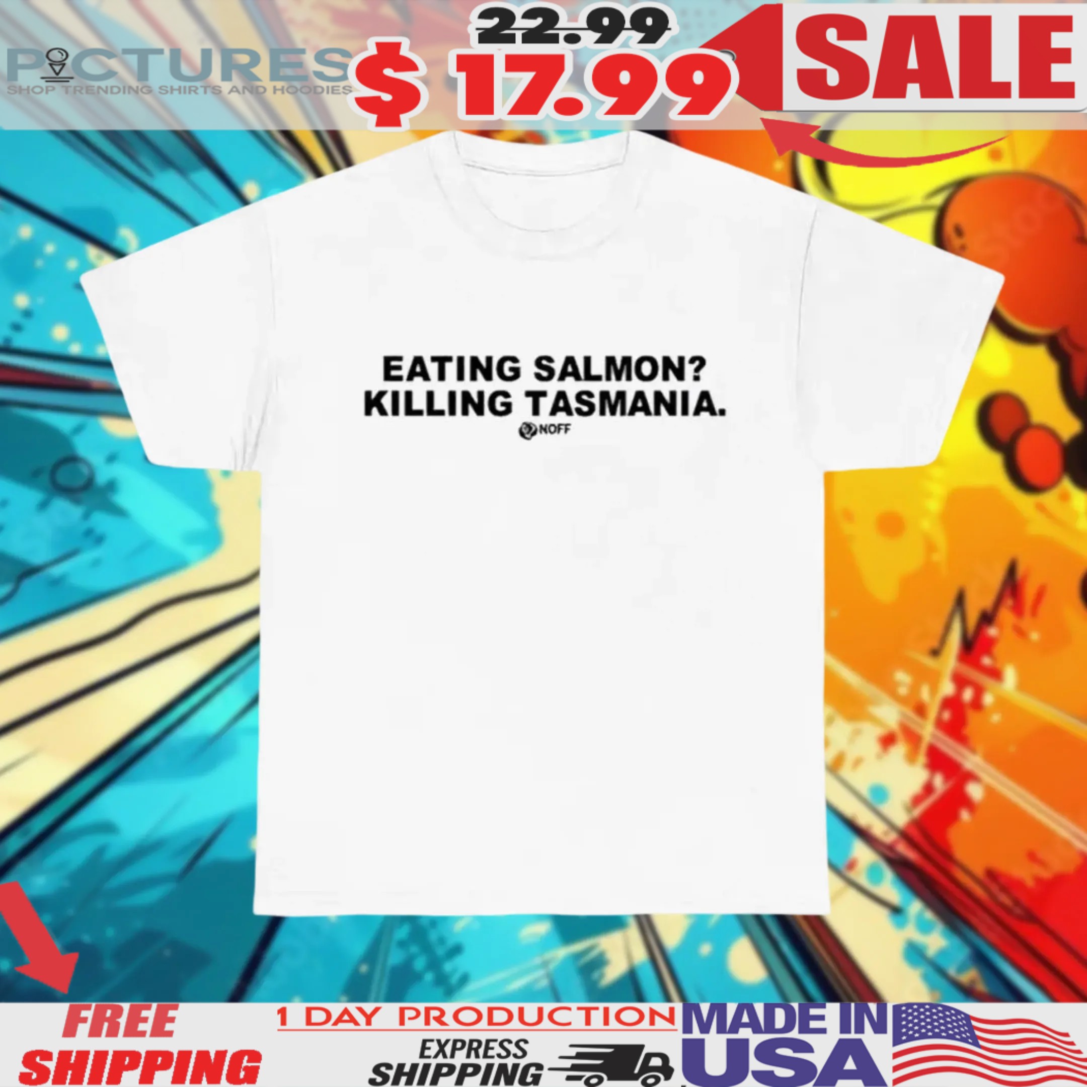 Jacob Elordi Eating Salmon Killing Tasmania Shirt