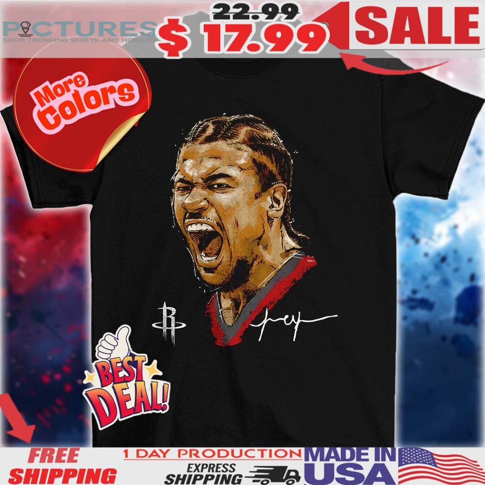 Jalen Green Houston Rockets MLB Basketball Player Portrait Signature Shirt