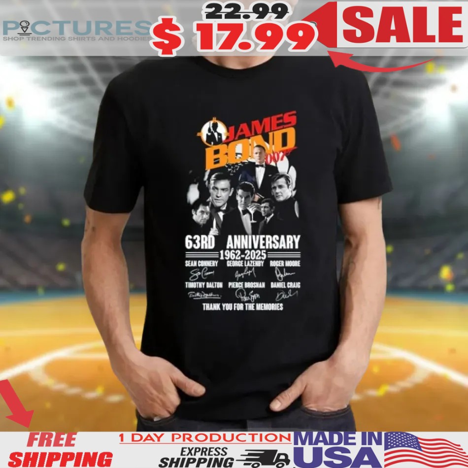 James Bond 007 63rd Anniversary 1962-2025 Signatures Shirt