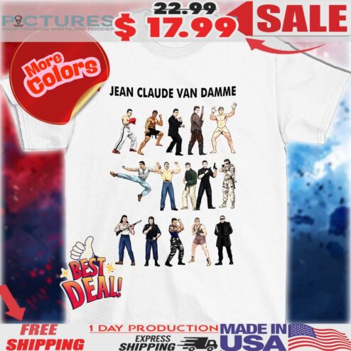 Jean claude van damme poses shirt