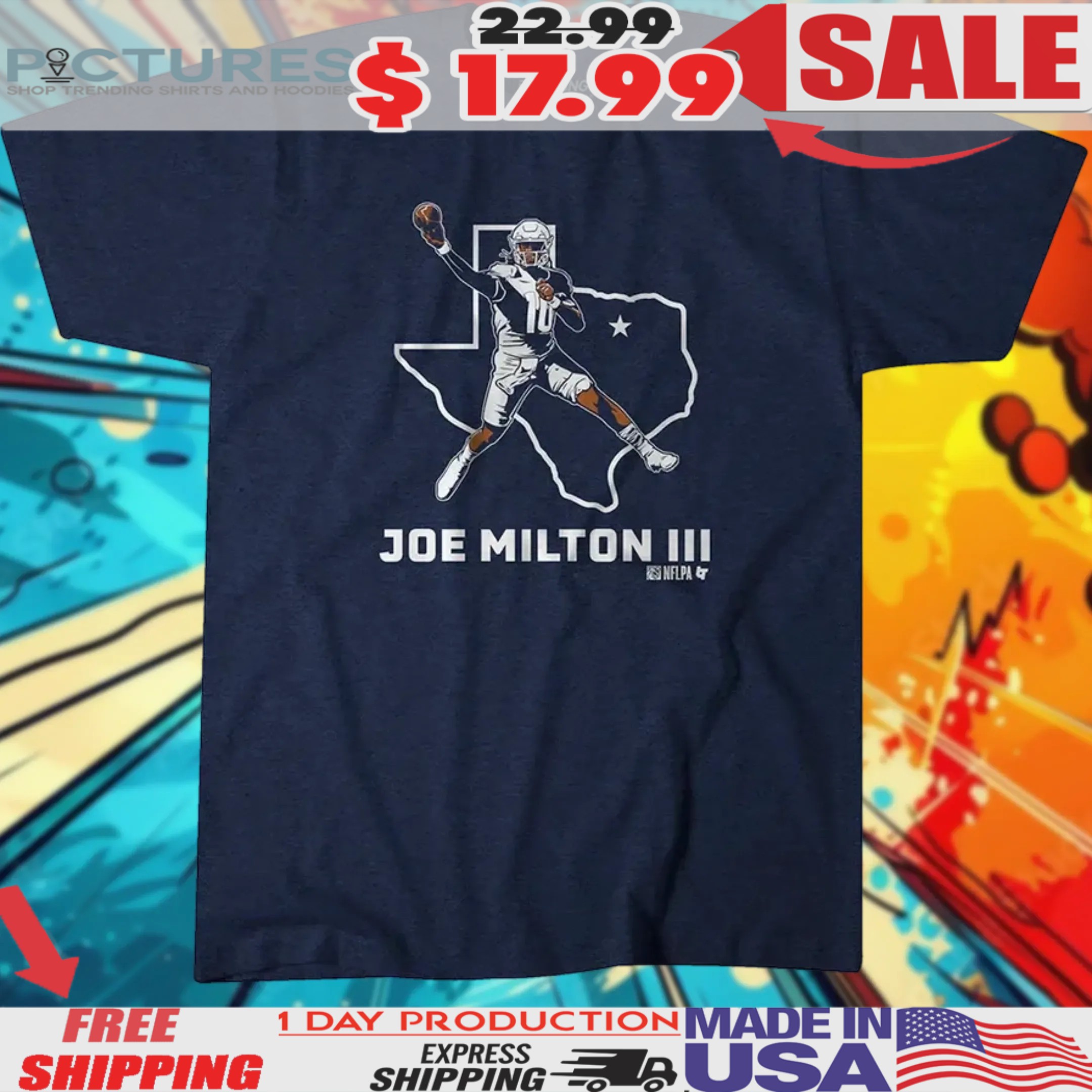Joe Milton III State Star Dallas Cowboys Shirt