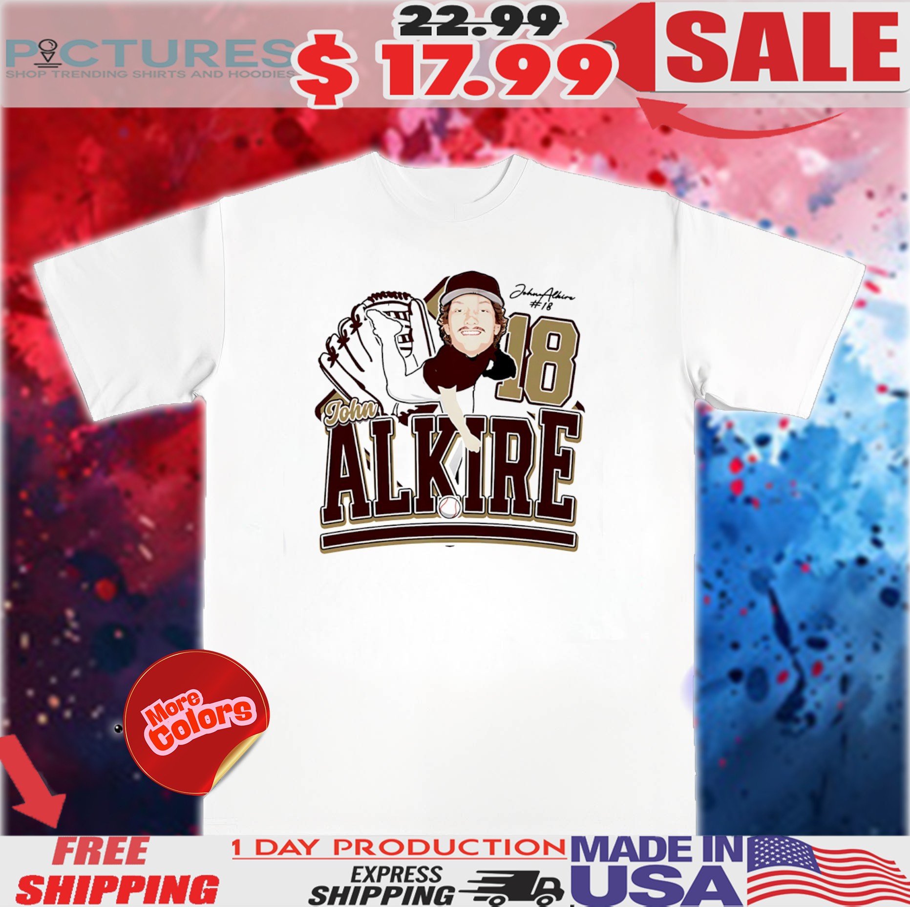 John Alkire Texas State Bobcats baseball caricature chibi 2025 shirt