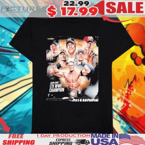 John Cena Has Passed Ric Flair For Most World Title Victories With 17x WrestleMania WWE History Shirt