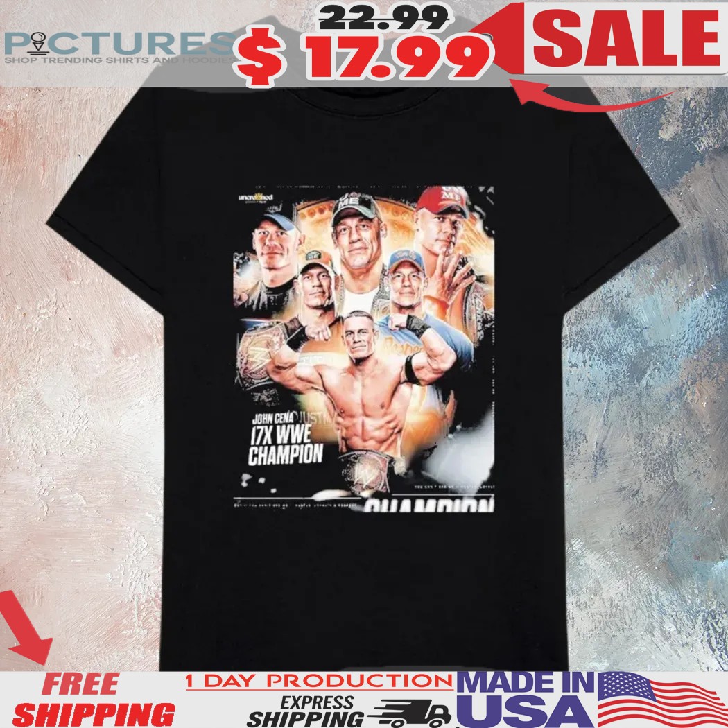 John Cena Has Passed Ric Flair For Most World Title Victories With 17x WrestleMania WWE History Shirt