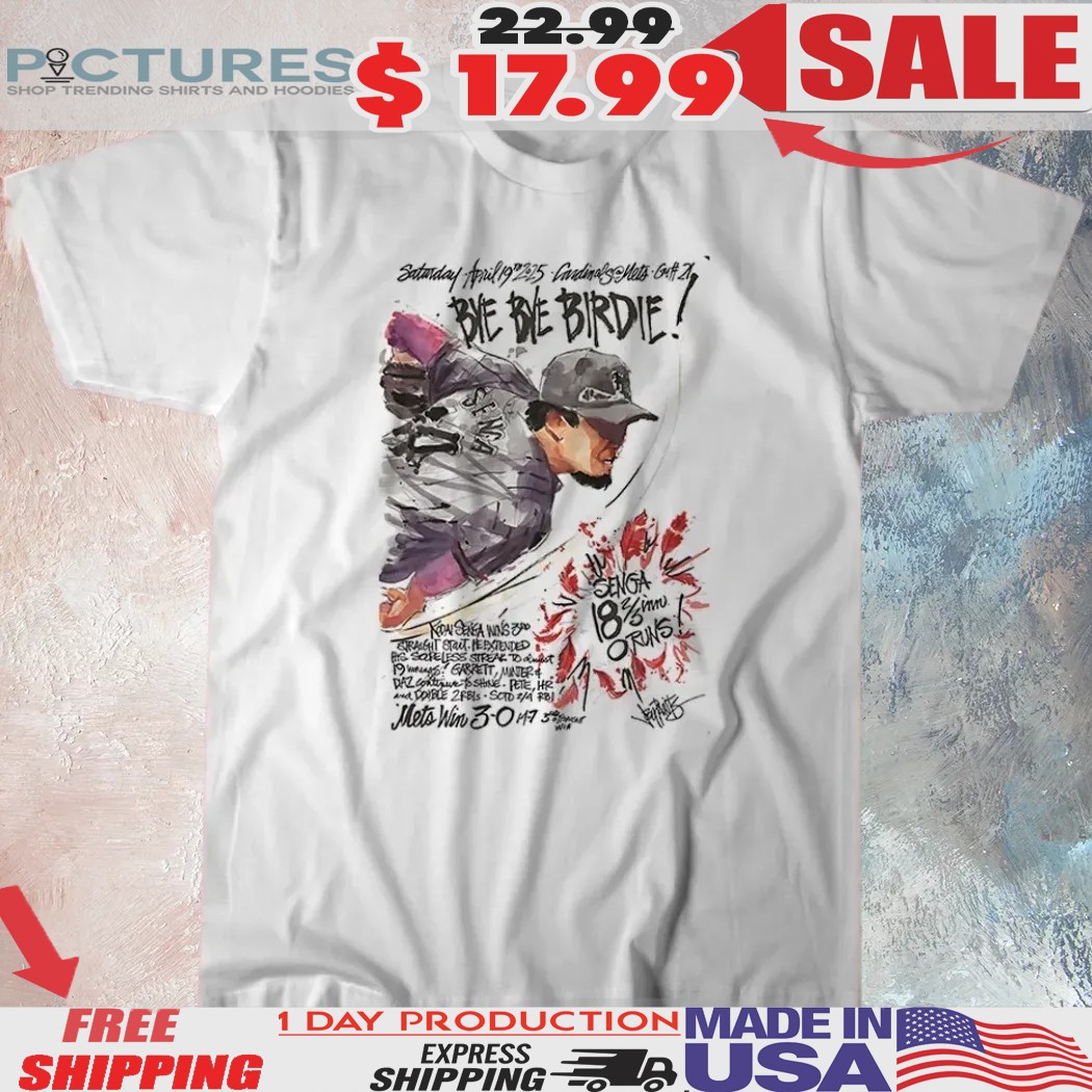 Kodai Senga New York Mets Bye Bye Birdie Anime Graphic Shirt