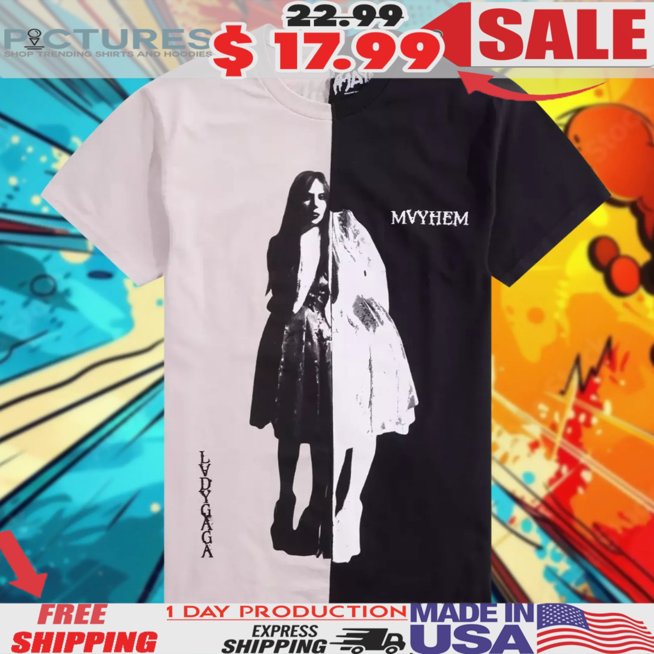 Lady Gaga Double Portrait Mayhem Shirt • Picturestees Clothing LLC