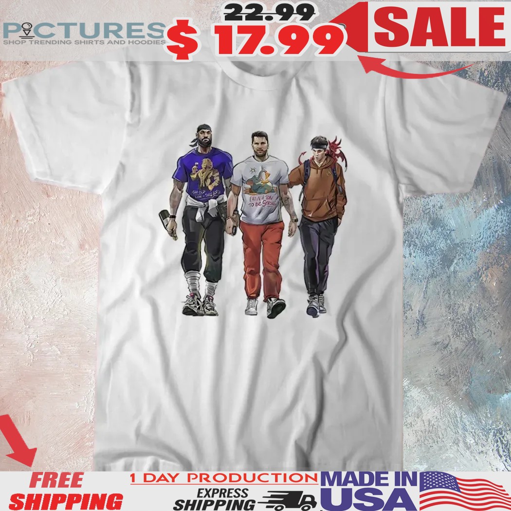 Lakers 2025 Nba Playoffs Luka Doncic Lebron James And Austin Reaves Comic Shirt