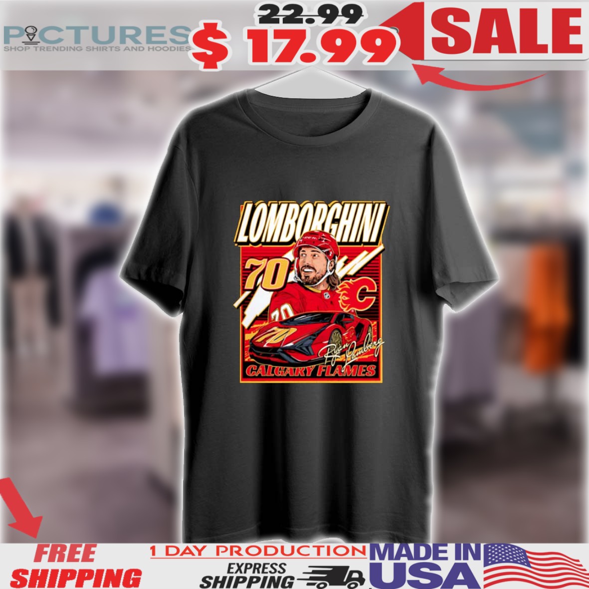 Lomborghini Ryan Lomberg Calgary Flames Hockey Graphic Shirt