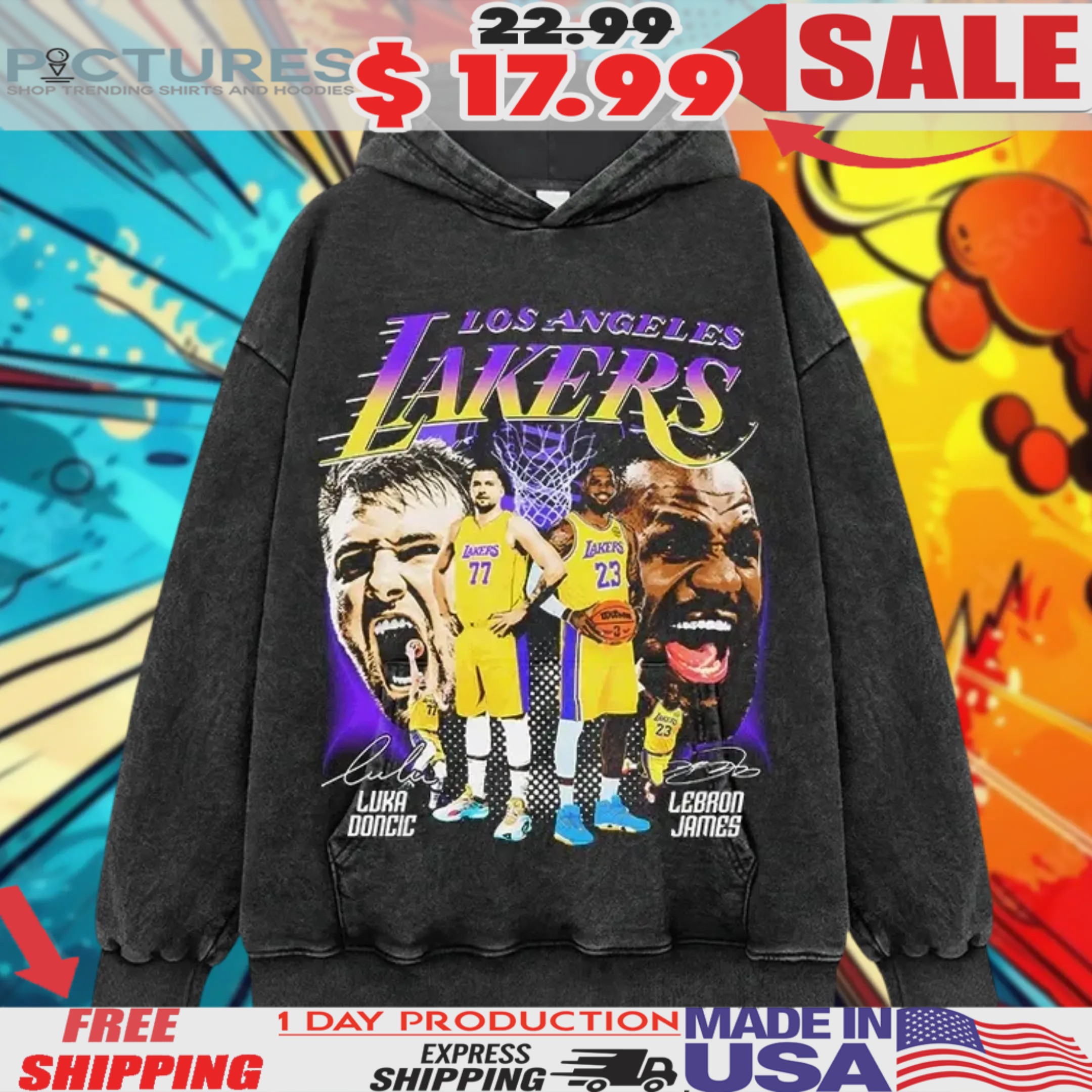 Luka Doncic and Lebron James Los Angeles Lakers Shirt