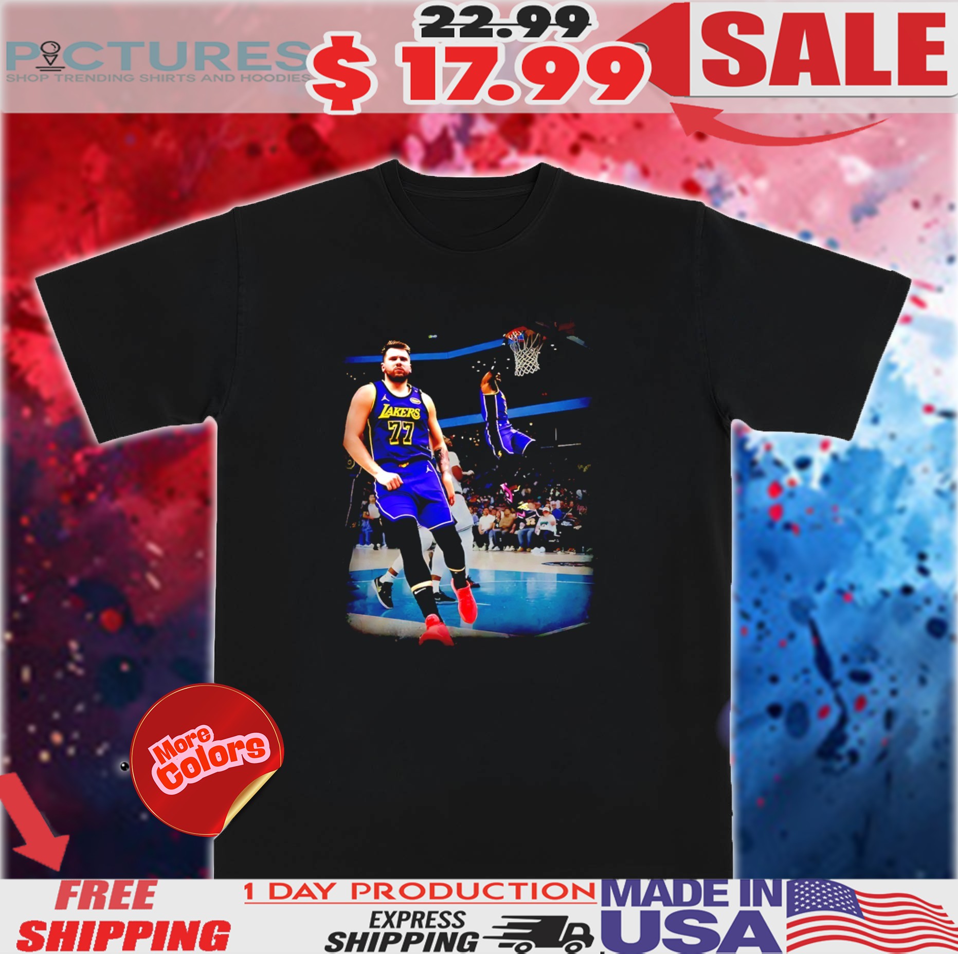 Luka Dončić x Dwyane Wade Los Angeles Lakers graphic 2025 shirt