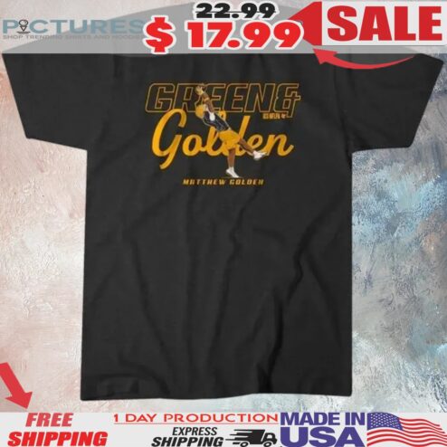 Matthew Golden Green Bay Packers Green and Golden Shirt
