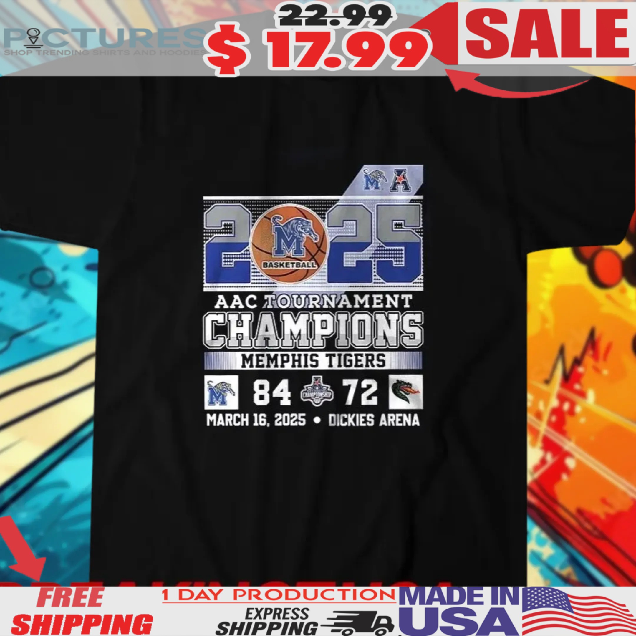 Memphis Tigers Beat UAB Blazers ACC Tournament Champions 2025 Shirt