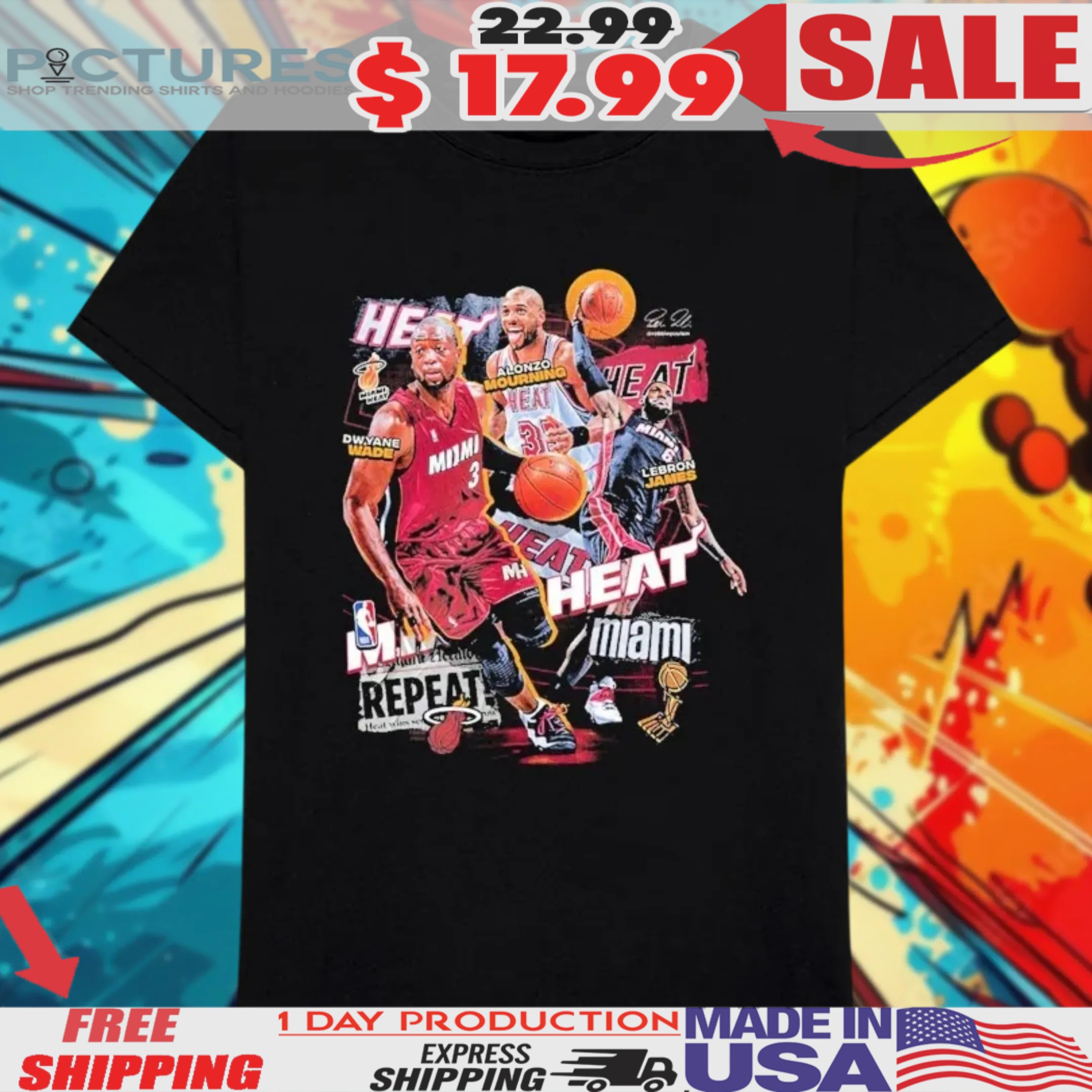 Miami Heat 30 Teams NBA Season Logo Shirt