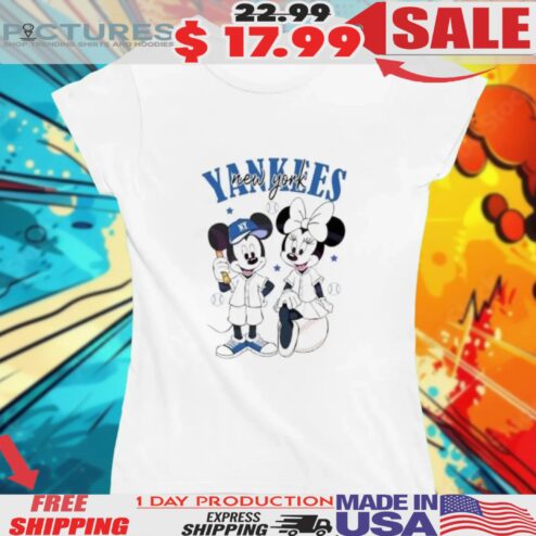 Mickey Minnie Mouse New York Yankees Baseball Shirt