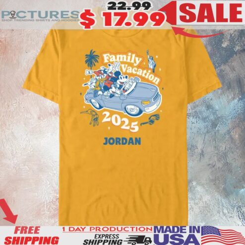 Mickey Mouse And Friends Family Vacation 2025 Name Customized Shirt