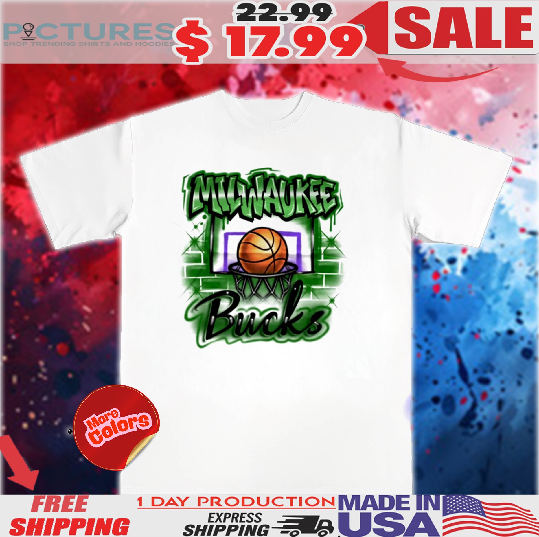 Milwaukee Bucks Basketball Wall Paint Shirt Milwaukee Bucks Basketball Wall Paint Shirt