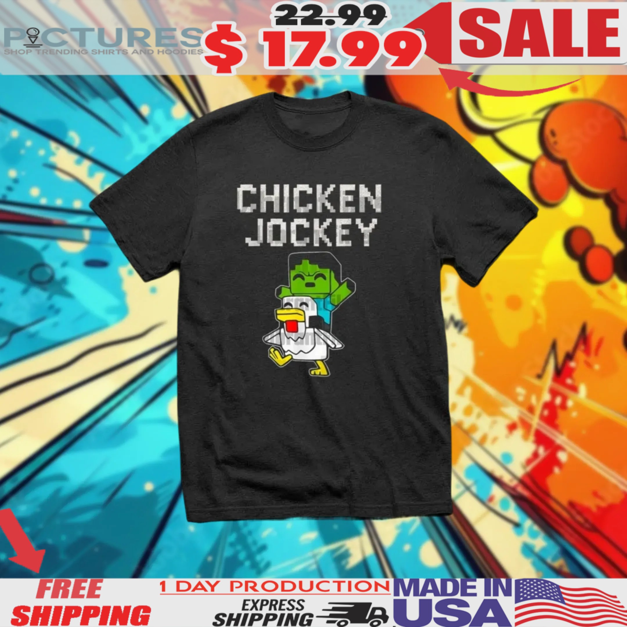 Minecraft Zombie Chicken Jockey Shirt