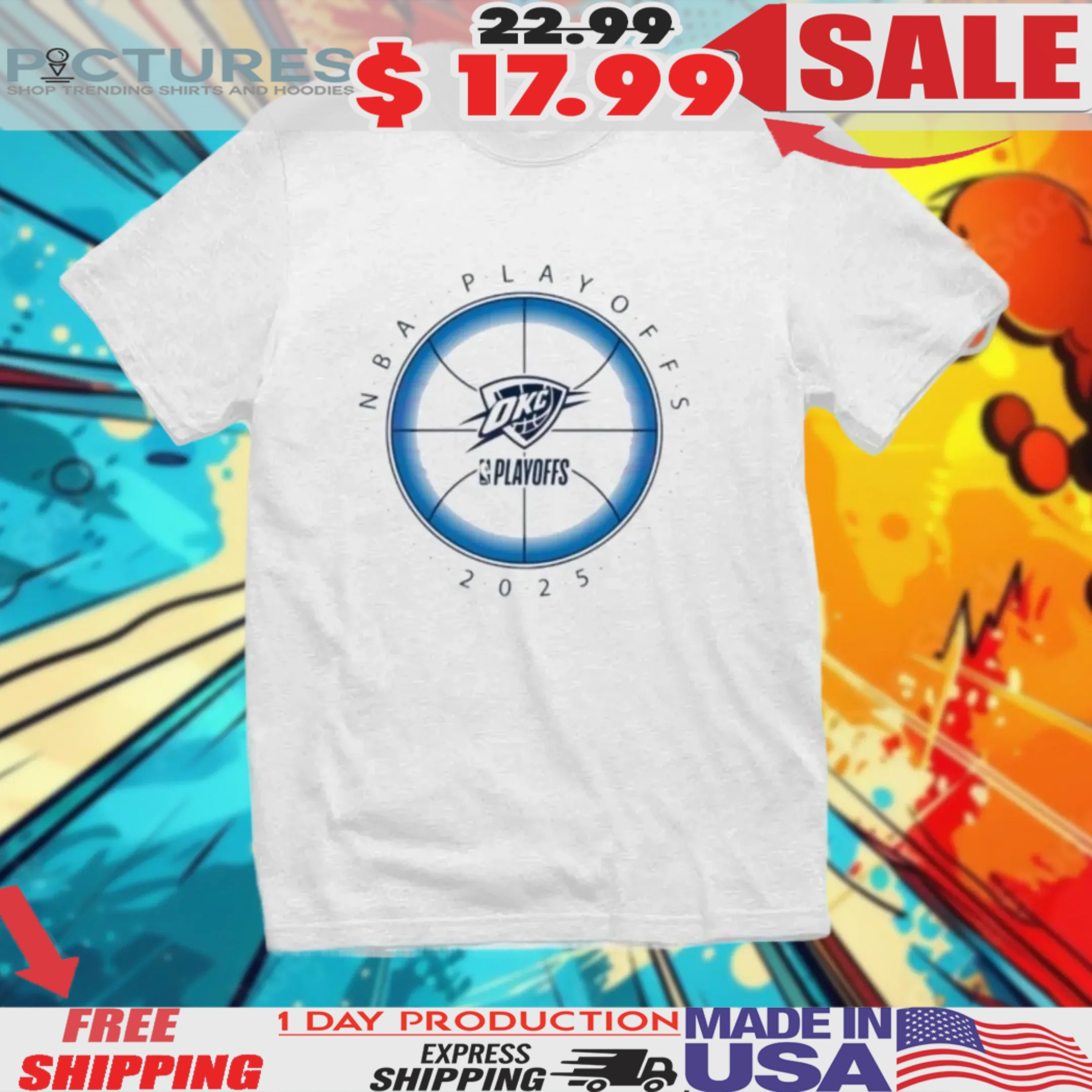 NBA Playoffs 2025 Okc Thunder Basketball Shirt