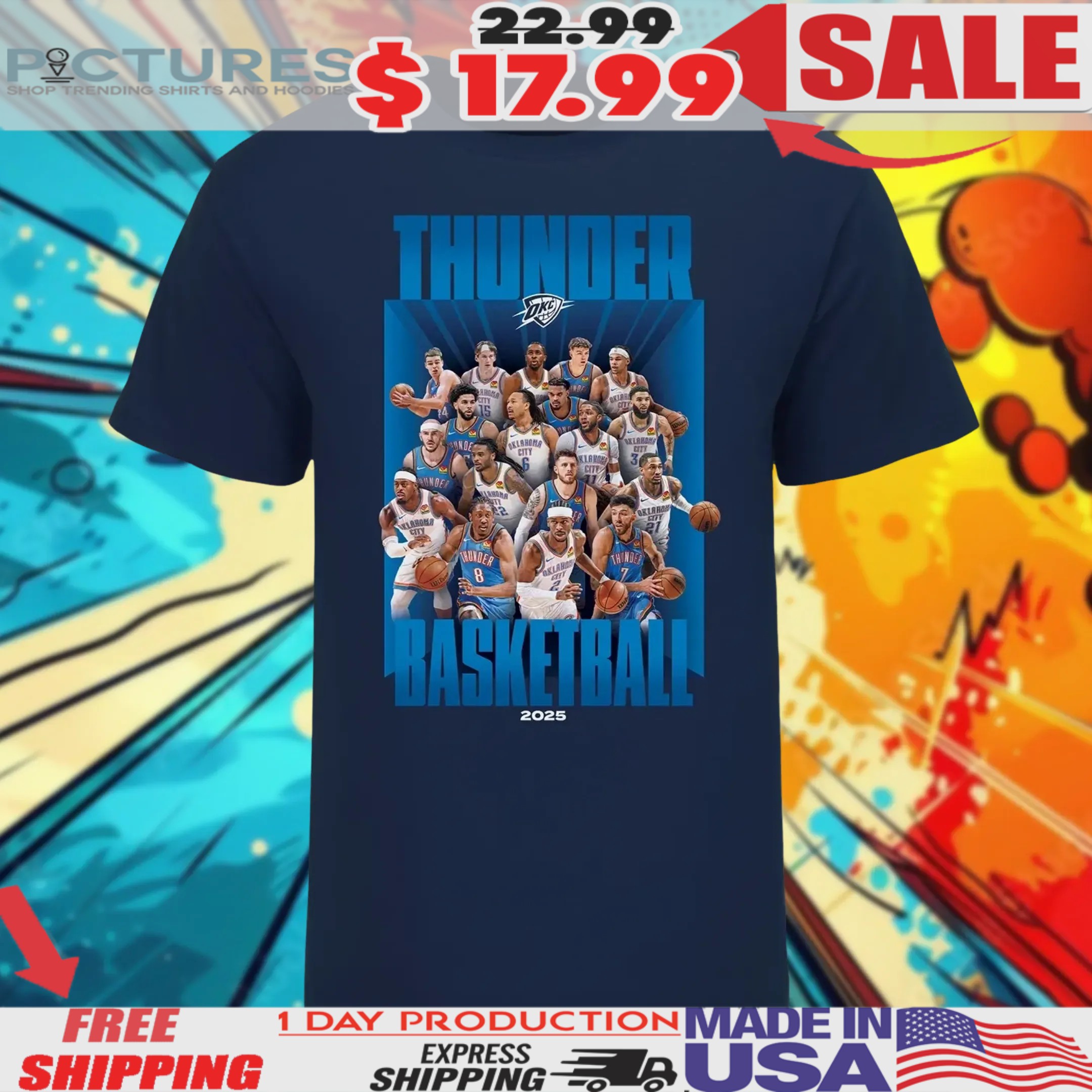 Oklahoma City Okc Thunder Basketball 2025 Shirt Clothing LLC Oklahoma City Okc Thunder Basketball 2025 Shirt Y5aa2otavf 1