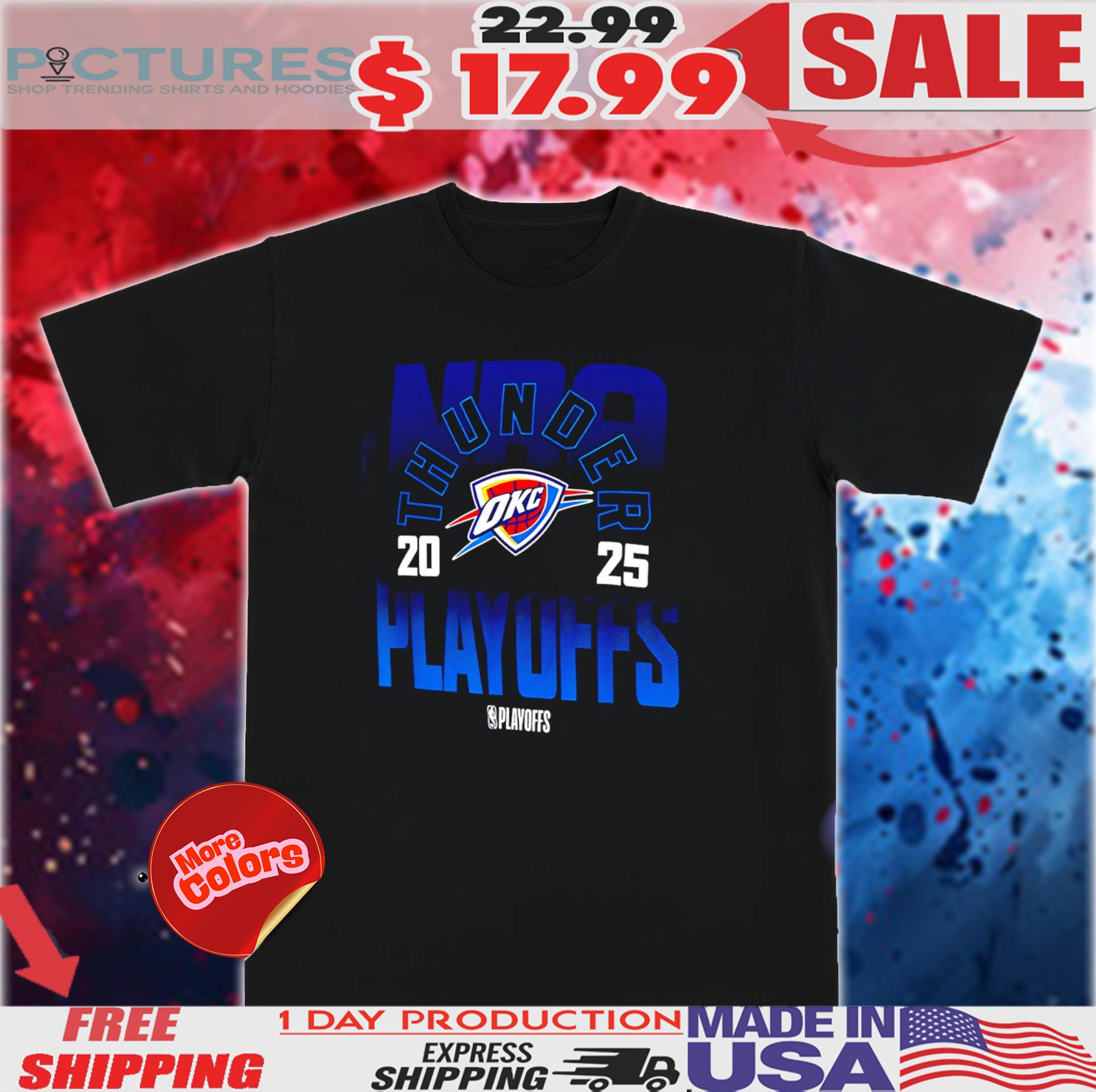Oklahoma City Thunder 2025 NBA Playoffs Retro Shirt