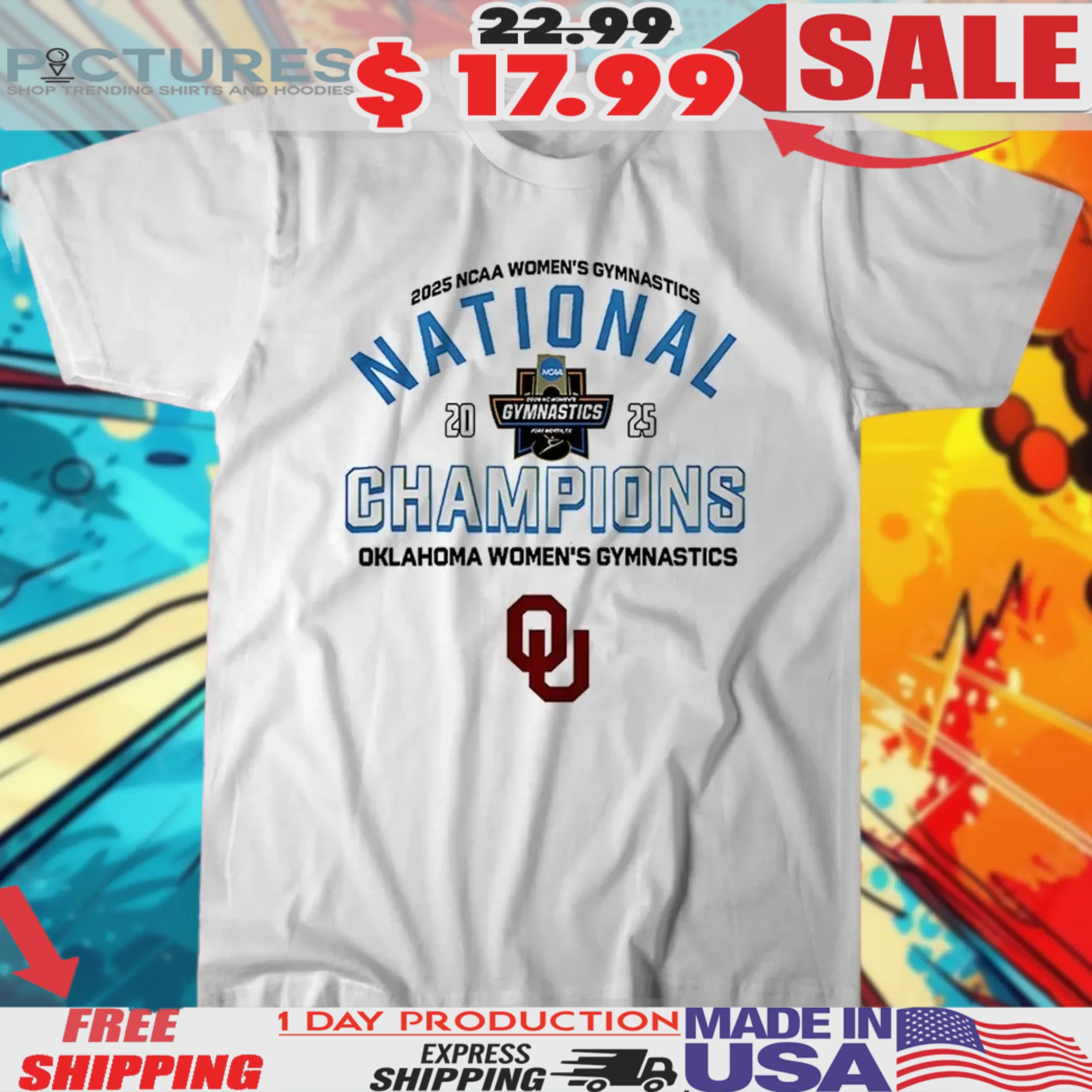 Oklahoma Sooners 2025 Women’s Gymnastics National Champions Shirt