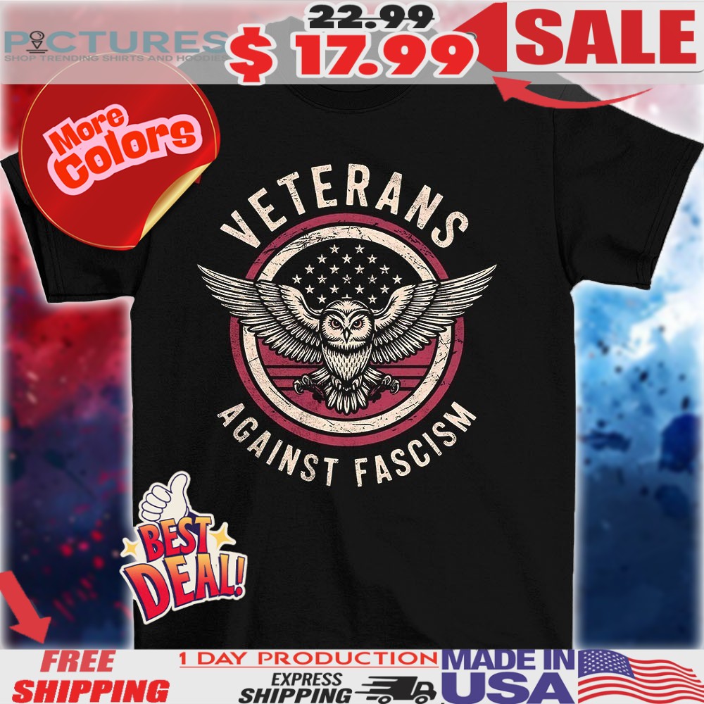 Owl veterans against fascism vintage shirt
