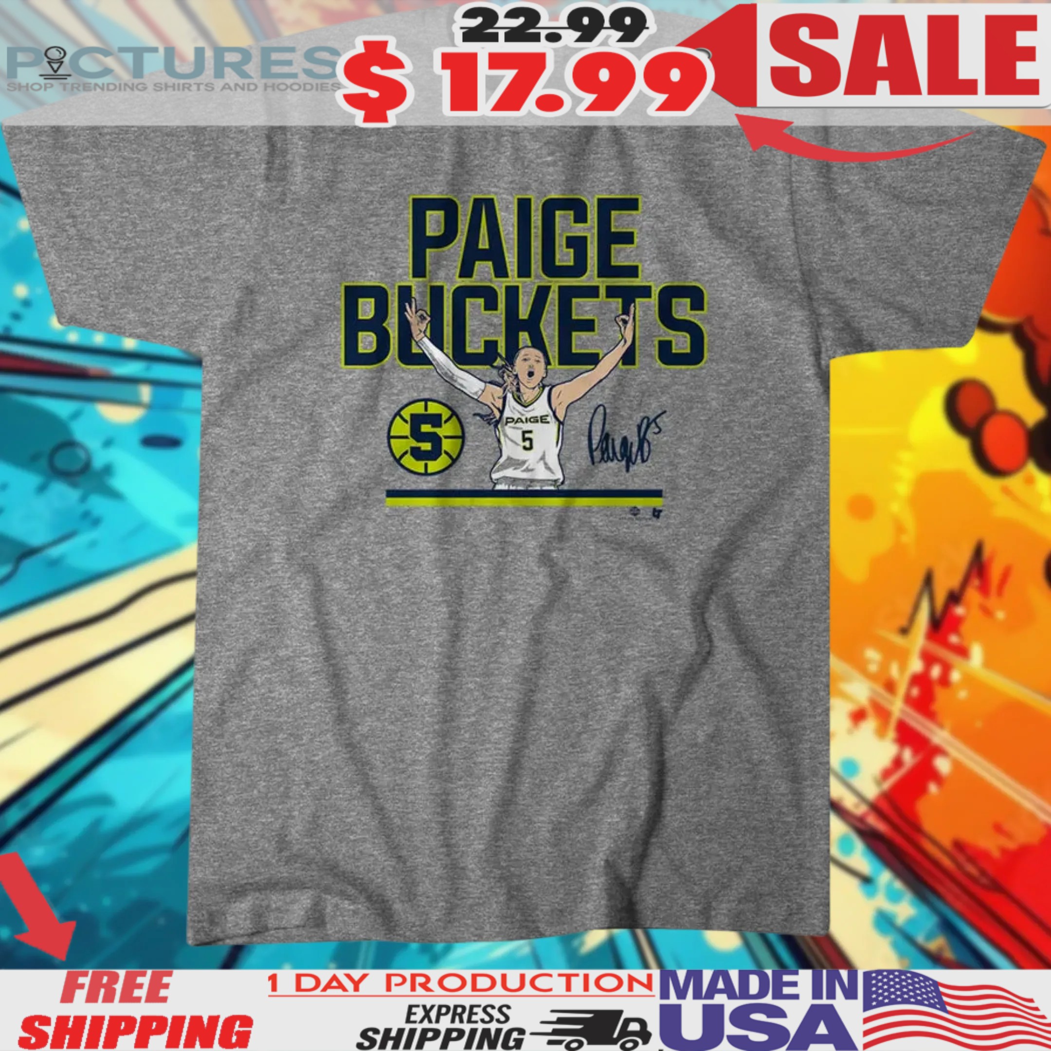 Paige Bueckers Buckets Stripe Shirt