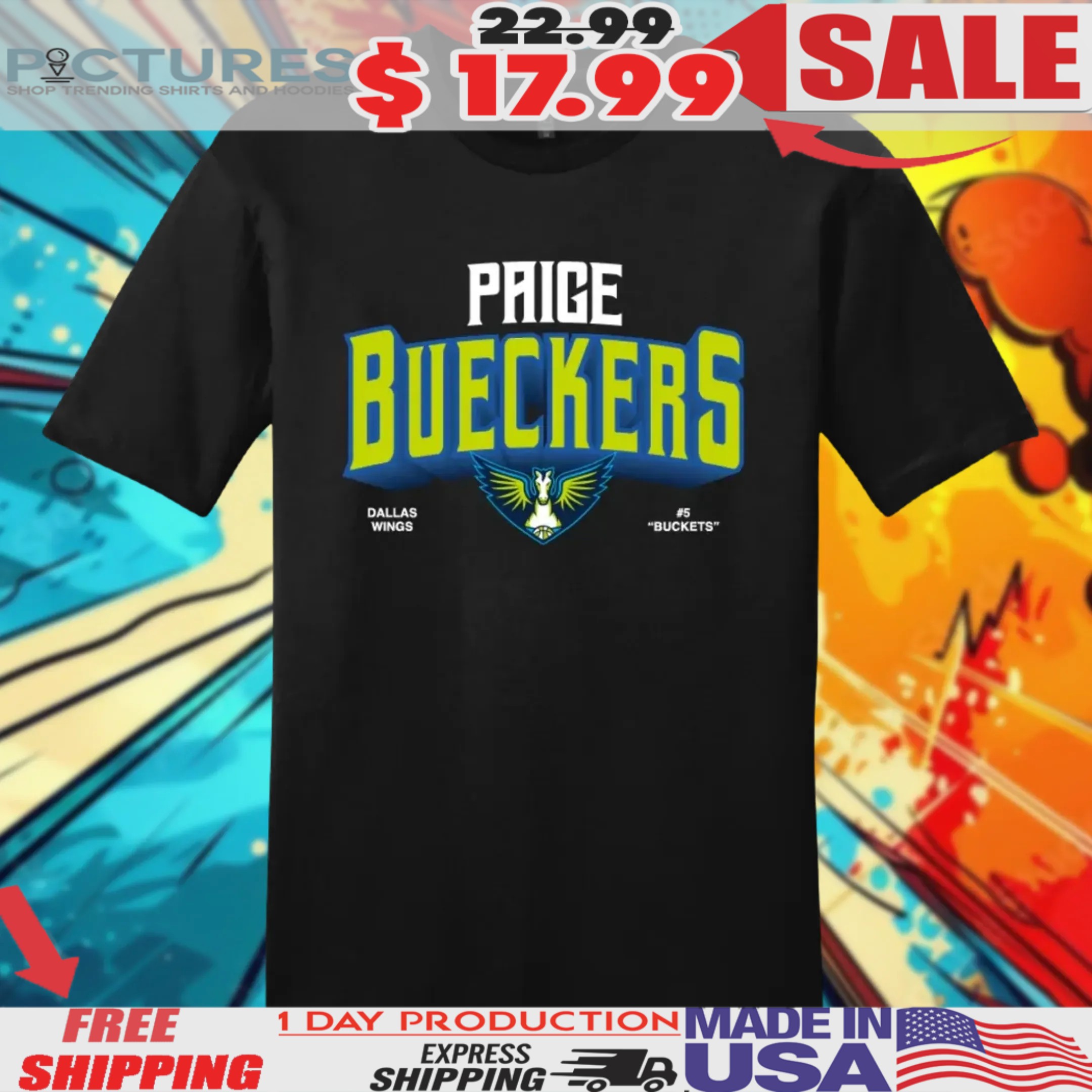 Paige Bueckers Dallas Wings Burst Shirt