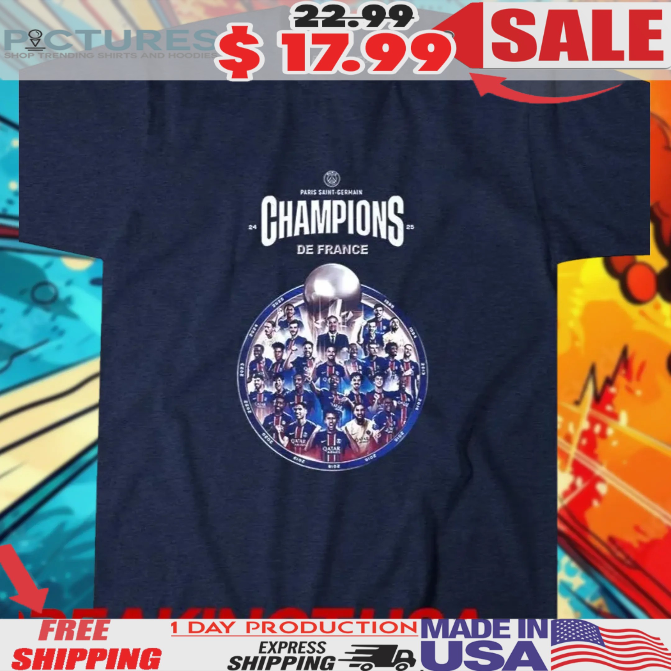 Paris Saint-Germain Champions De France 2024 2025 Shirt