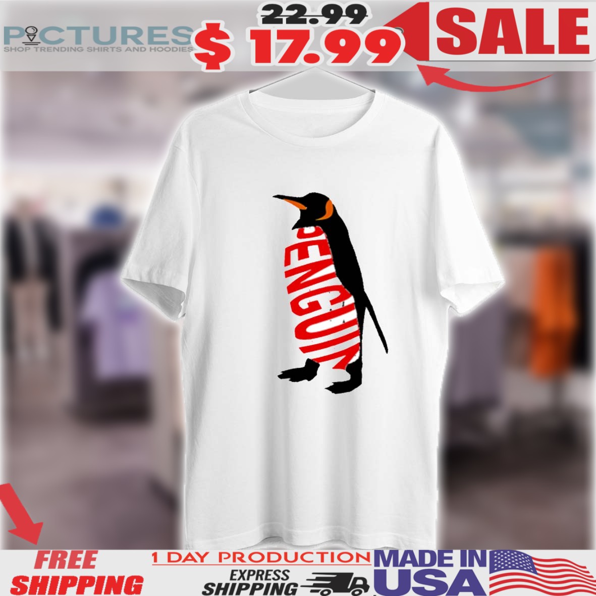 Penguin Resist Tariffs Print Blend Shirt