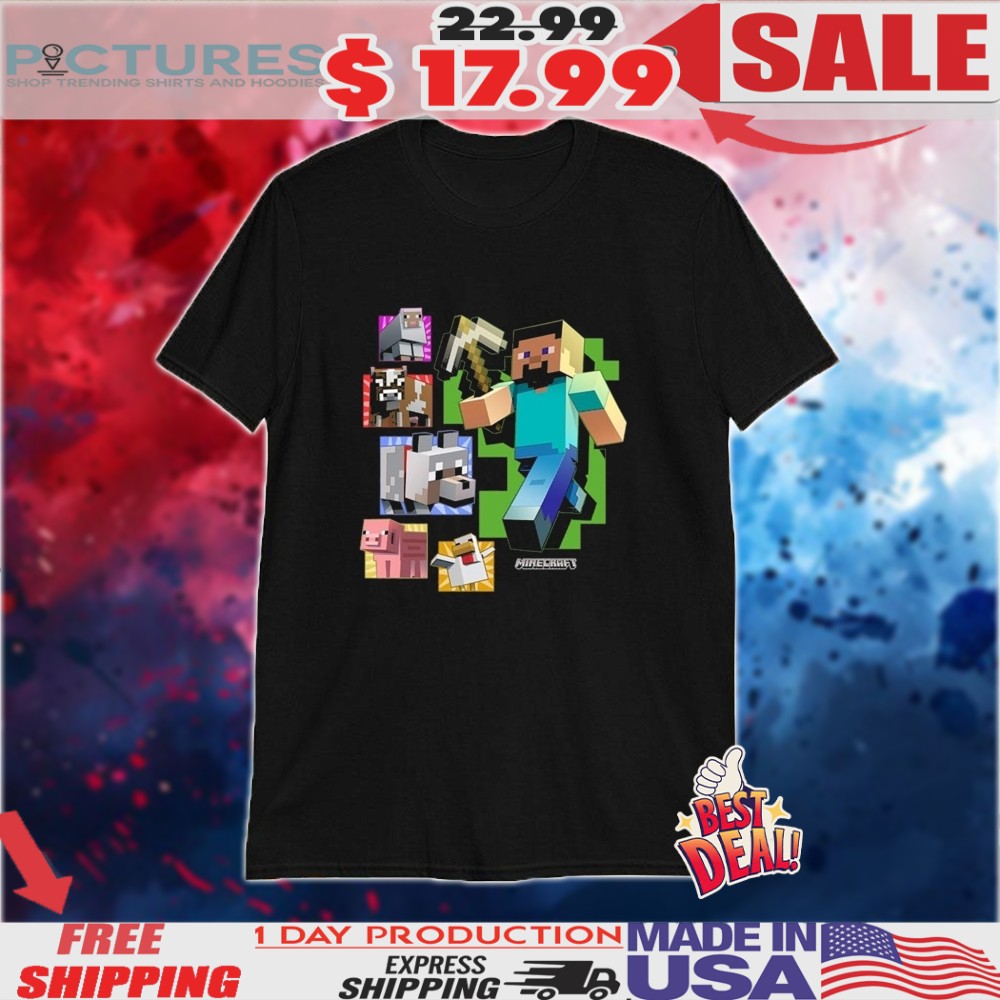 Popgear Boys Minecraft Mini Mobs Steve Shirt