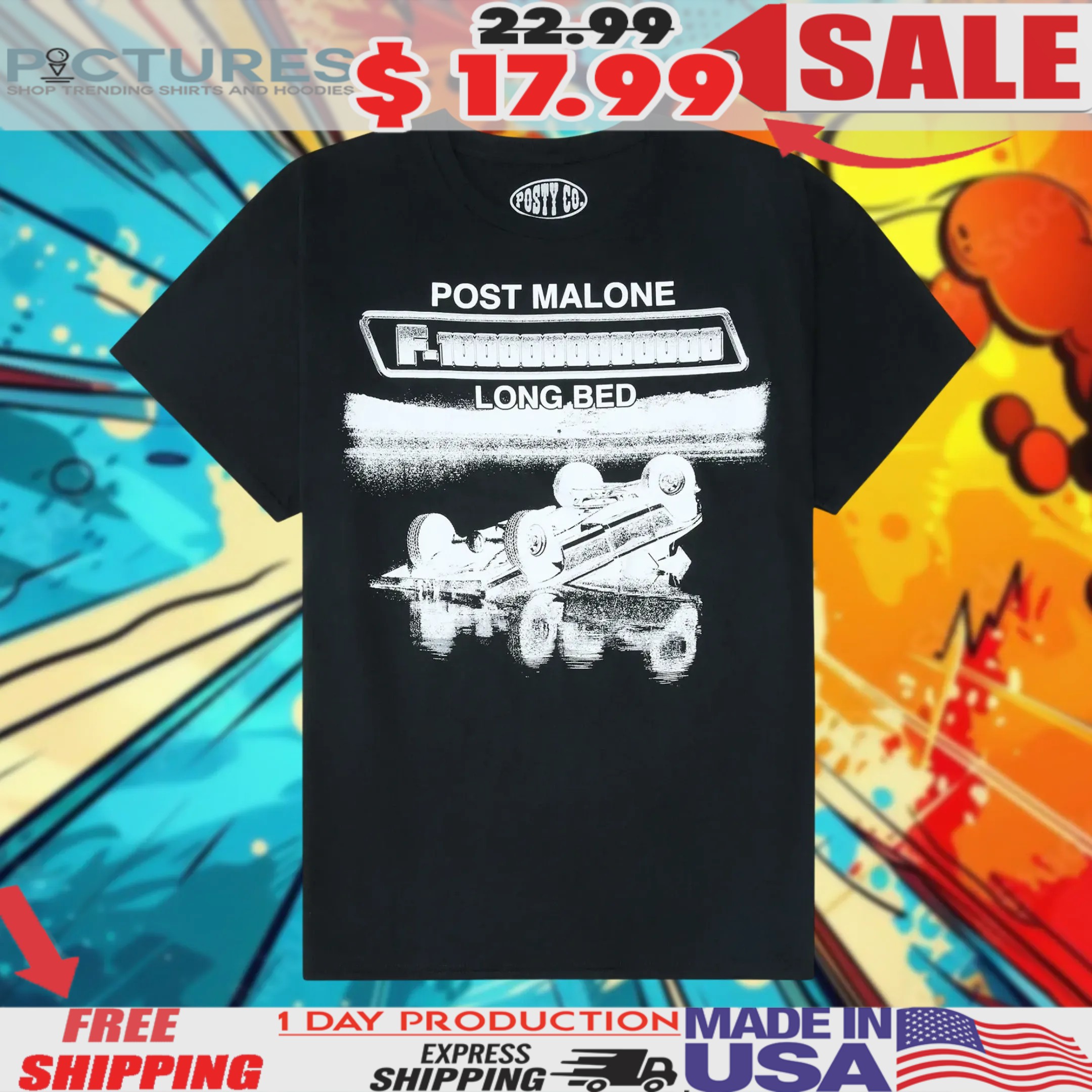 Post Malone F1 Trillion Long Bed Shirt Post Malone F1 Trillion Long Bed Shirt