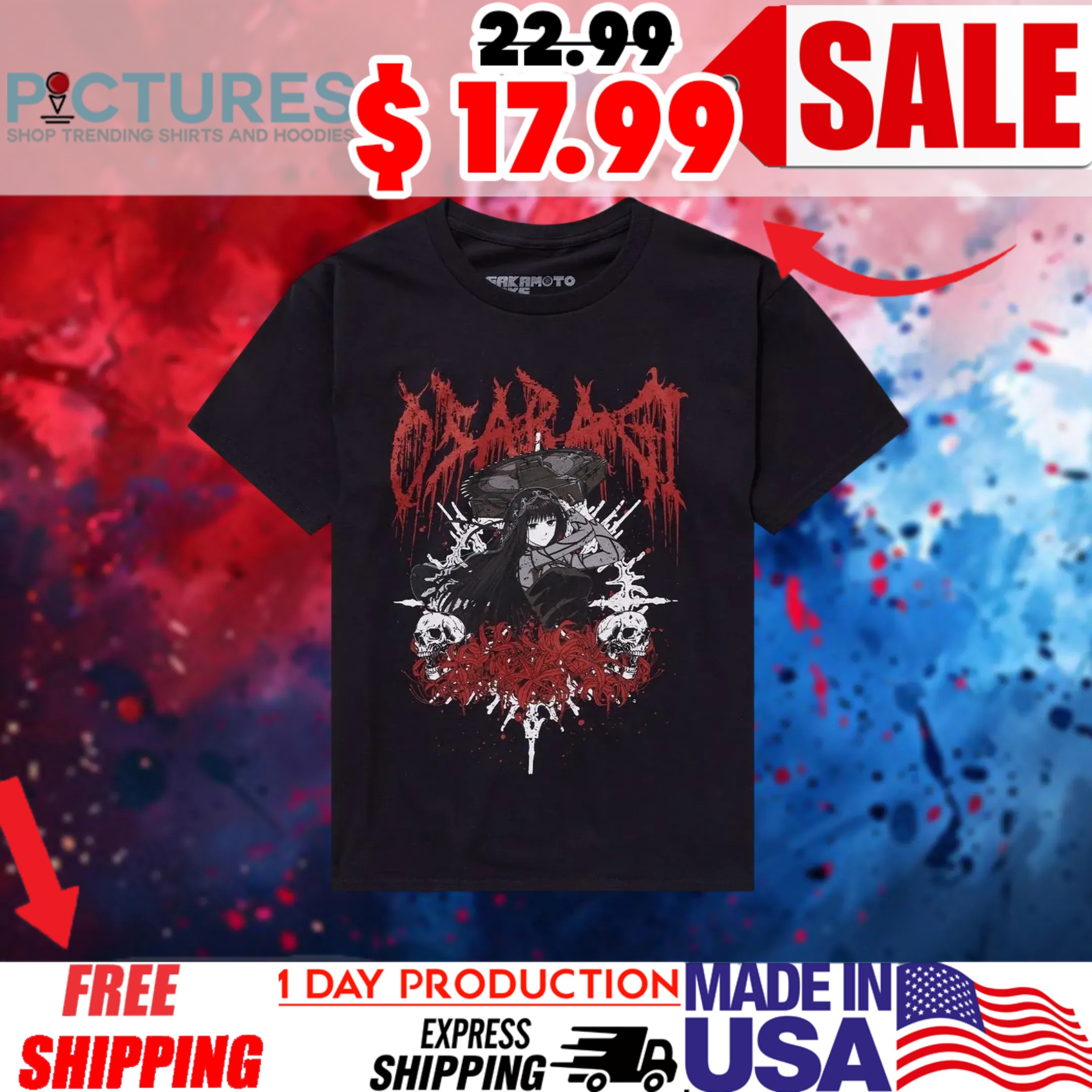 Sakamoto Days Osaragi Skull Horror Shirt